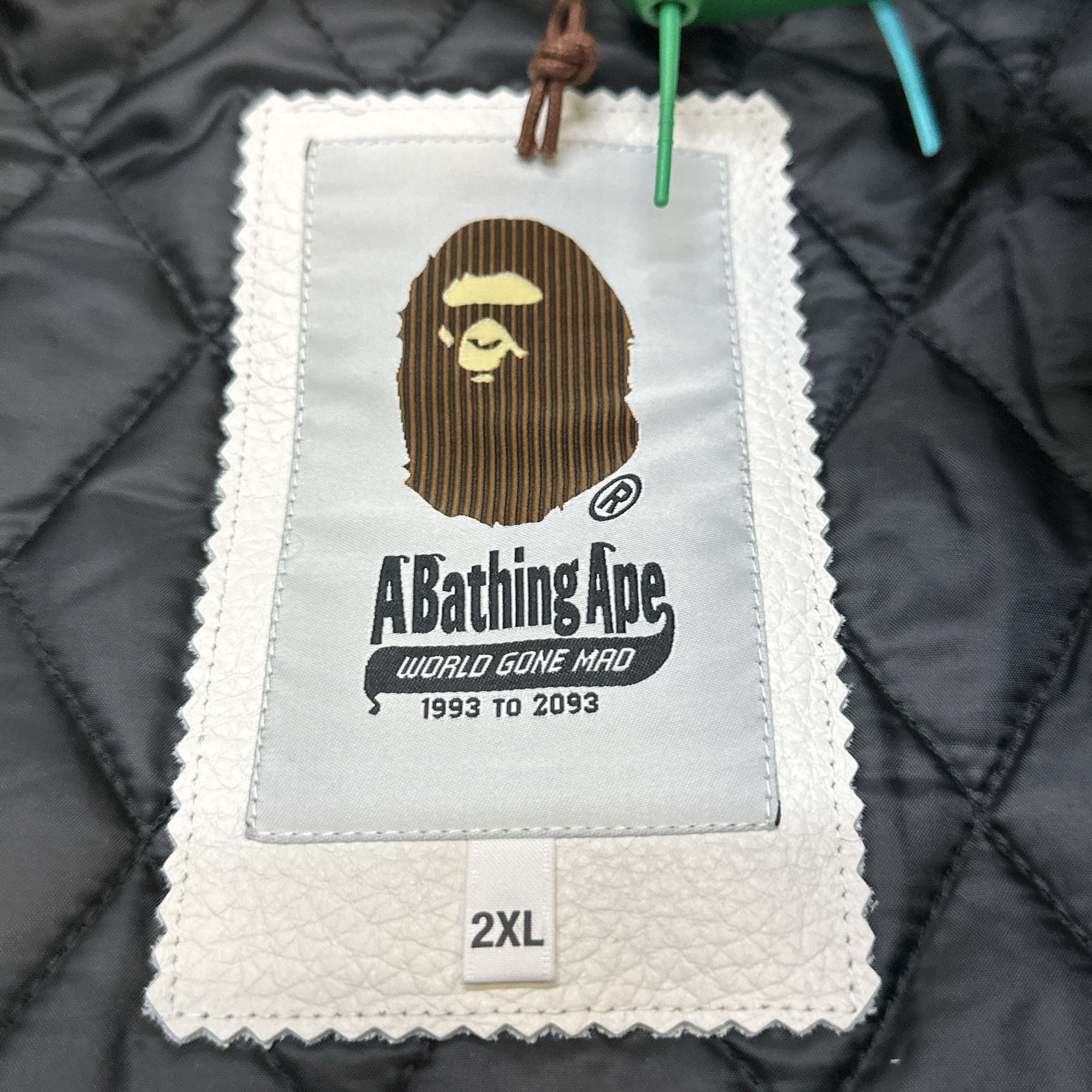 Bape A Bathing Ape Leather Sleeve Varsity Jacket XXL Size US XXL / EU 58 / 5 - 2 Thumbnail