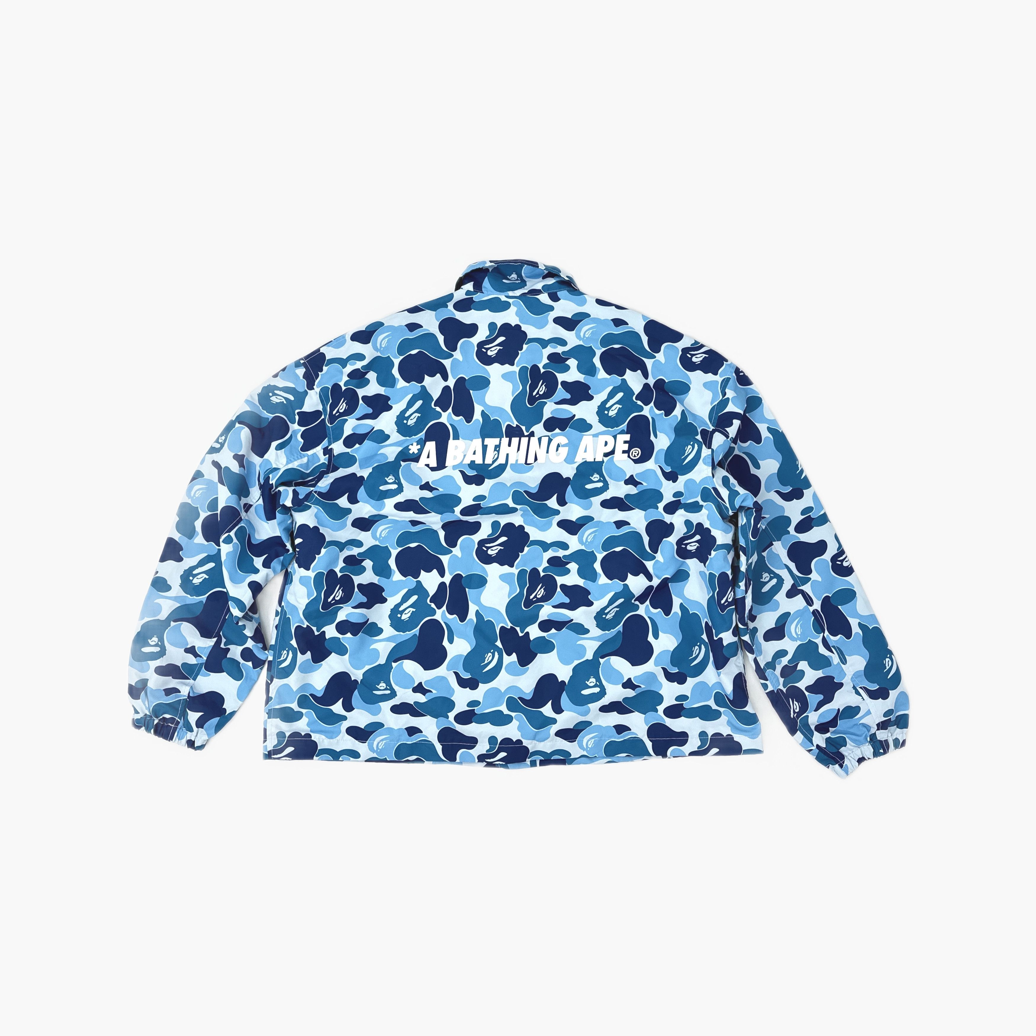 Bape A BATHING APE Blue Camo Coach Jacket Size L Size US L / EU 52-54 / 3 - 2 Thumbnail