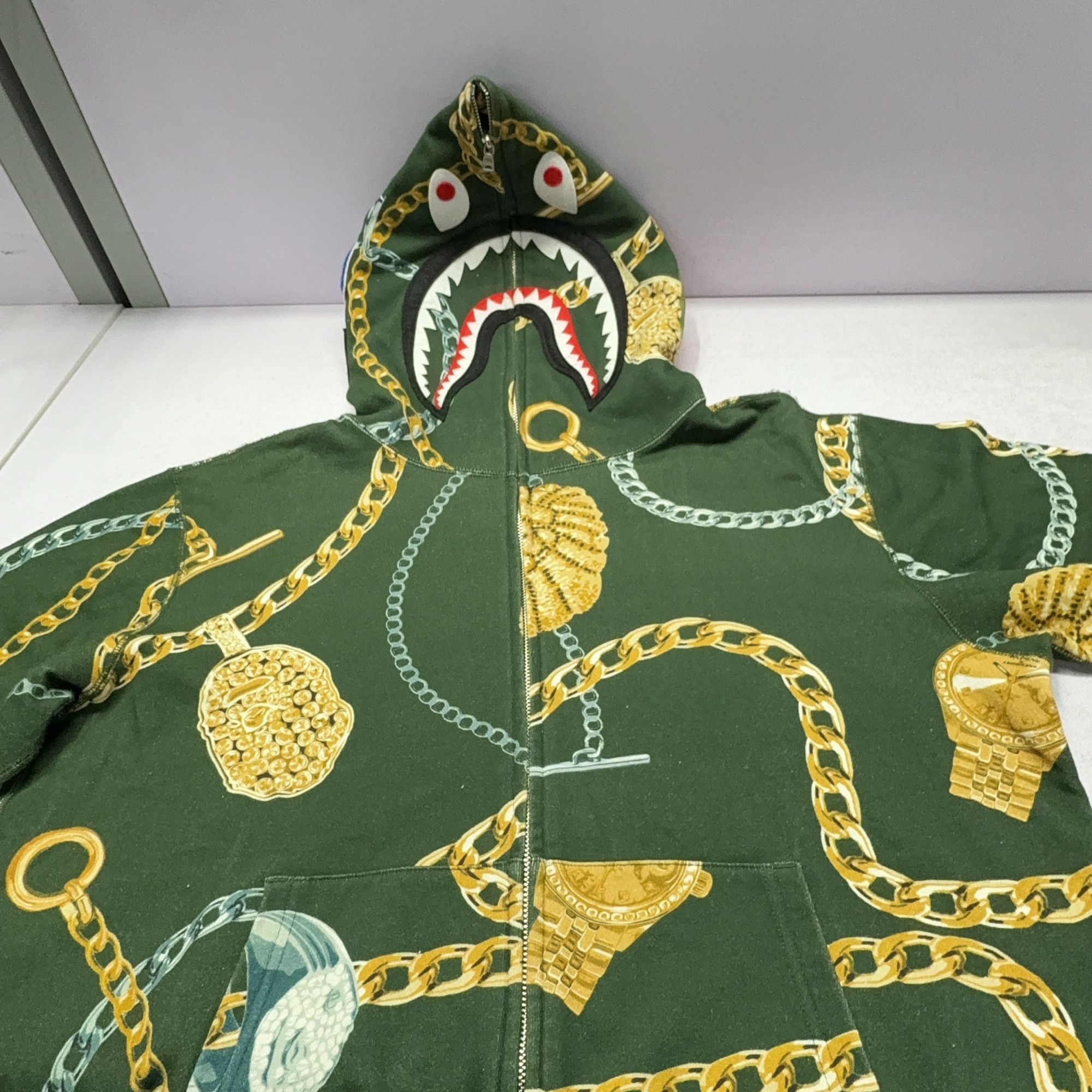 Bape A Bathing Ape Chain Shark Full Zip Hoodie Size XL Size US XL / EU 56 / 4 - 14 Thumbnail