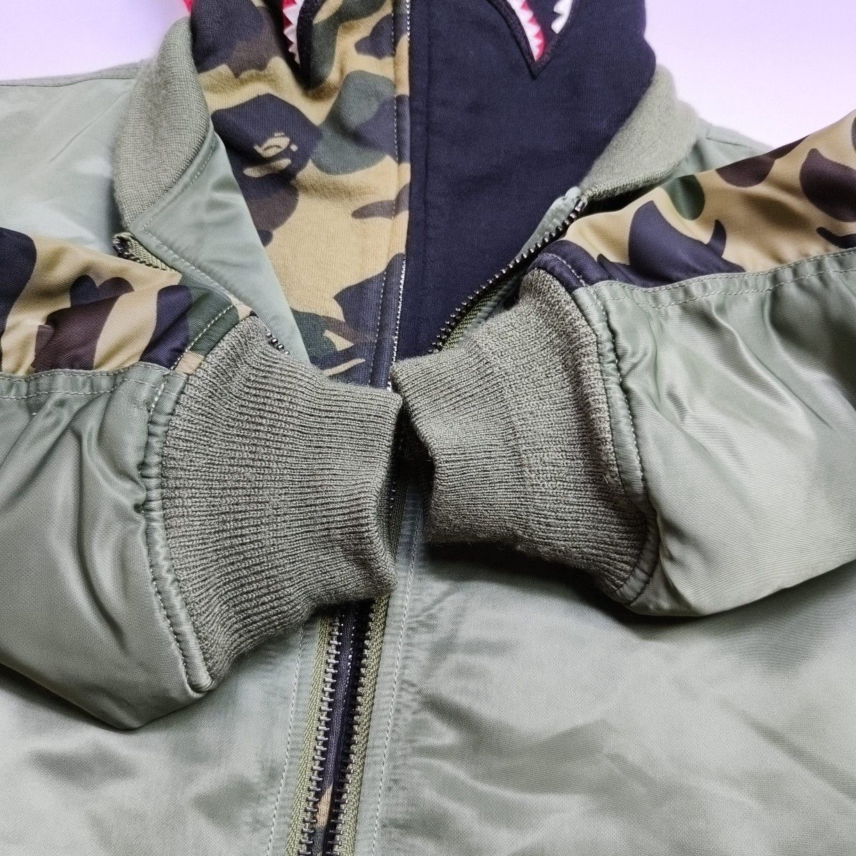 Bape A BATHING APE Shark Camo Bomber Jacket Size M Size US M / EU 48-50 / 2 - 10 Thumbnail