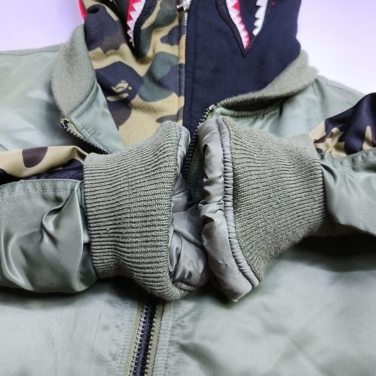 Bape A BATHING APE Shark Camo Bomber Jacket Size M Size US M / EU 48-50 / 2 - 12 Thumbnail