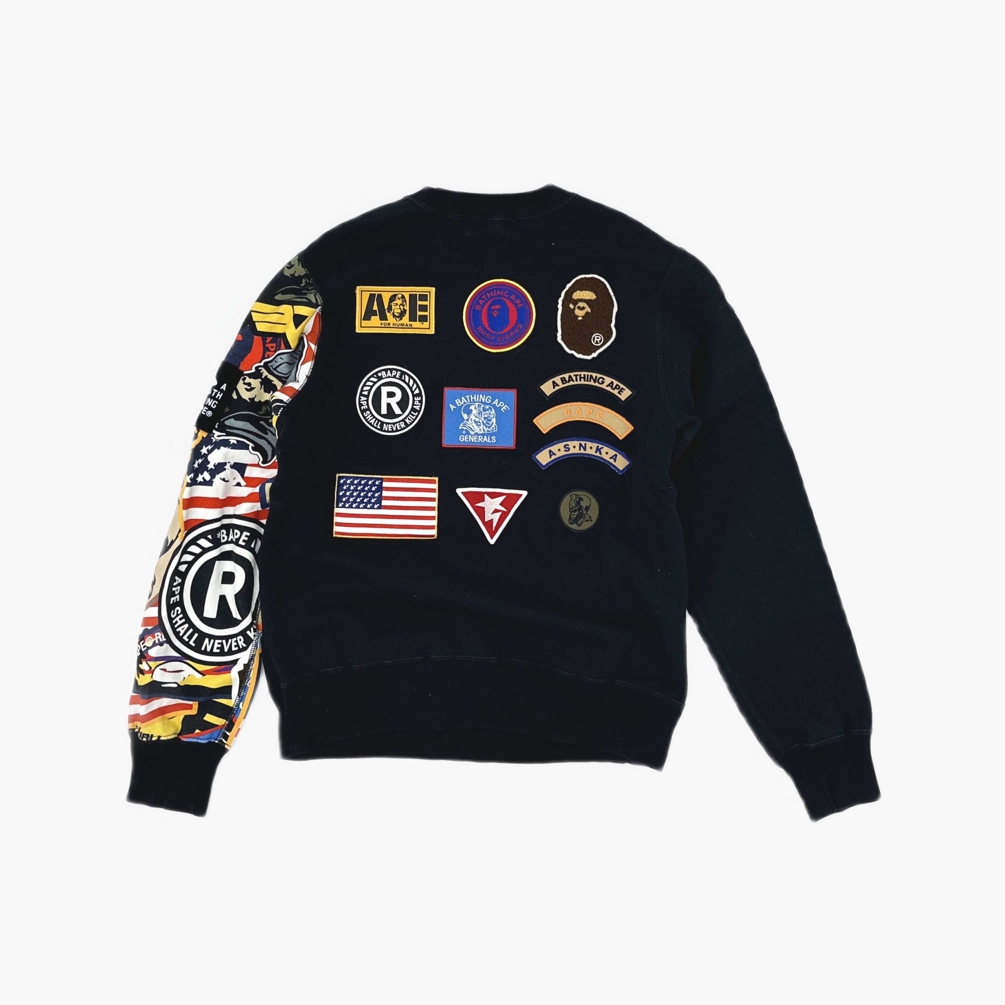 Bape A Bathing Ape Patchwork Crewneck Sweatshirt Size M Size US M / EU 48-50 / 2 - 2 Thumbnail