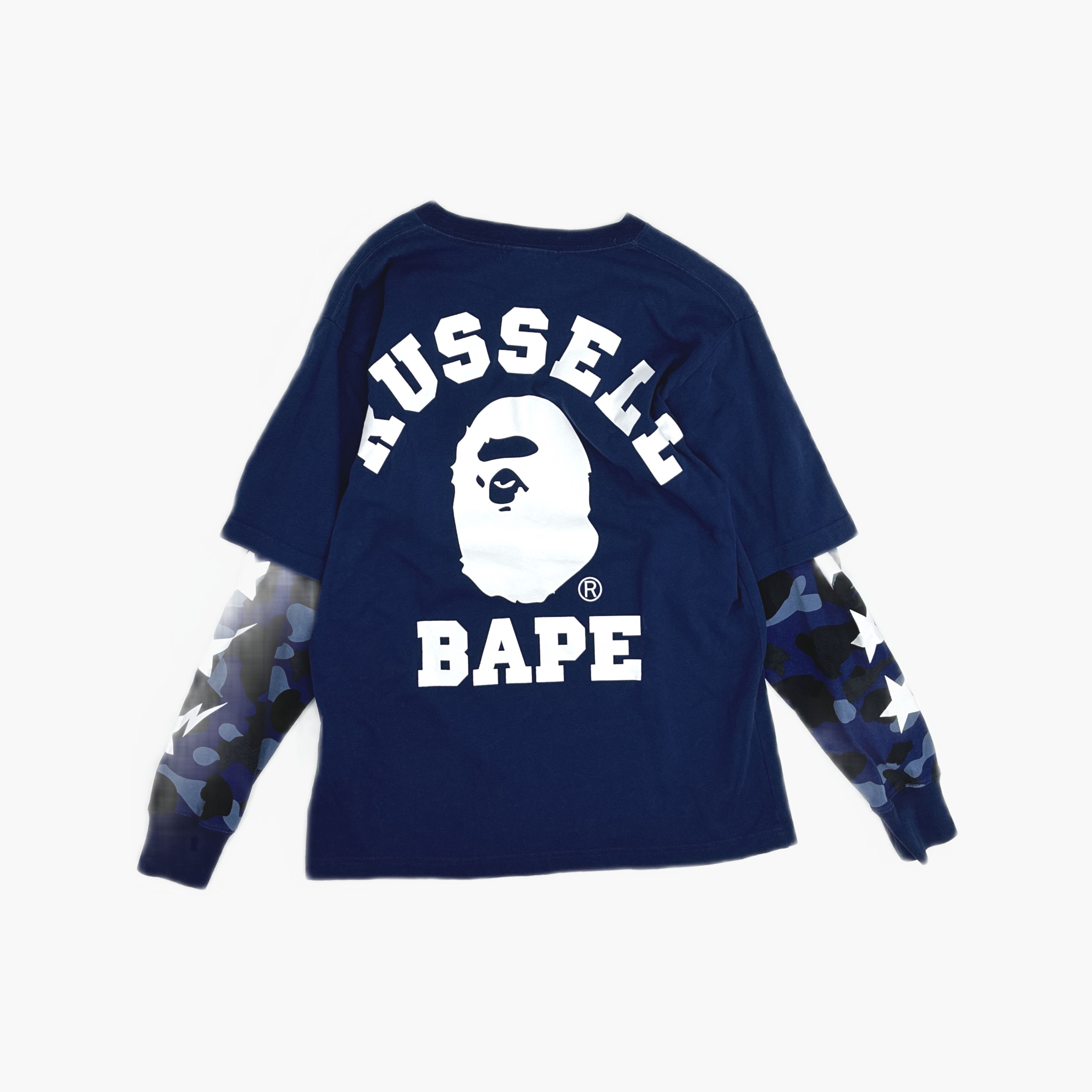Bape A Bathing Ape x Russell Athletic Camo Long Sleeve T-Shirt M Size US M / EU 48-50 / 2 - 2 Thumbnail