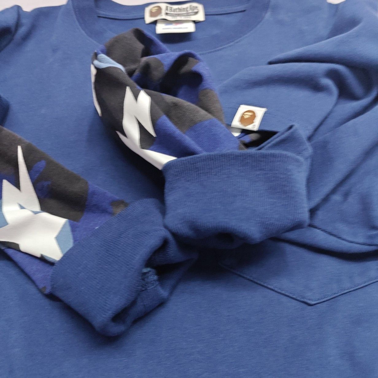 Bape A Bathing Ape x Russell Athletic Camo Long Sleeve T-Shirt M Size US M / EU 48-50 / 2 - 11 Thumbnail