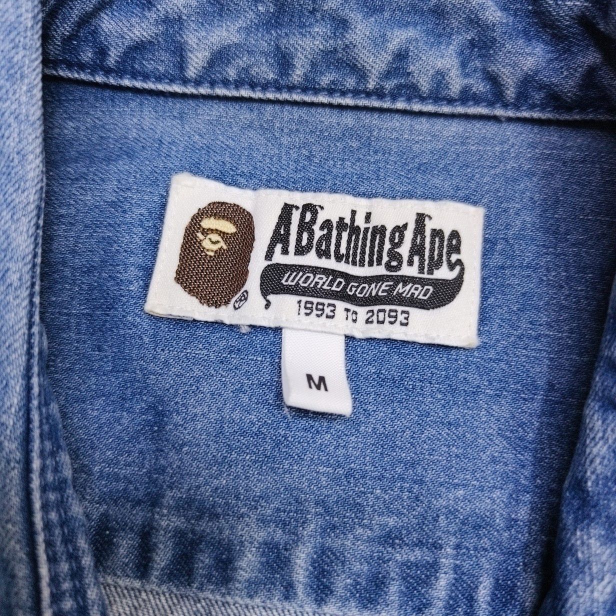 Bape A Bathing Ape Shark Denim Shirt Size M Size US M / EU 48-50 / 2 - 3 Thumbnail