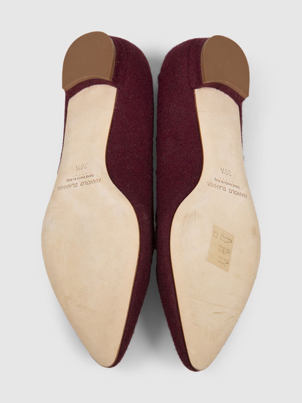 Manolo Blahnik Burgundy Felt Pumps Size US 8.5 / IT 38.5 - 4 Thumbnail