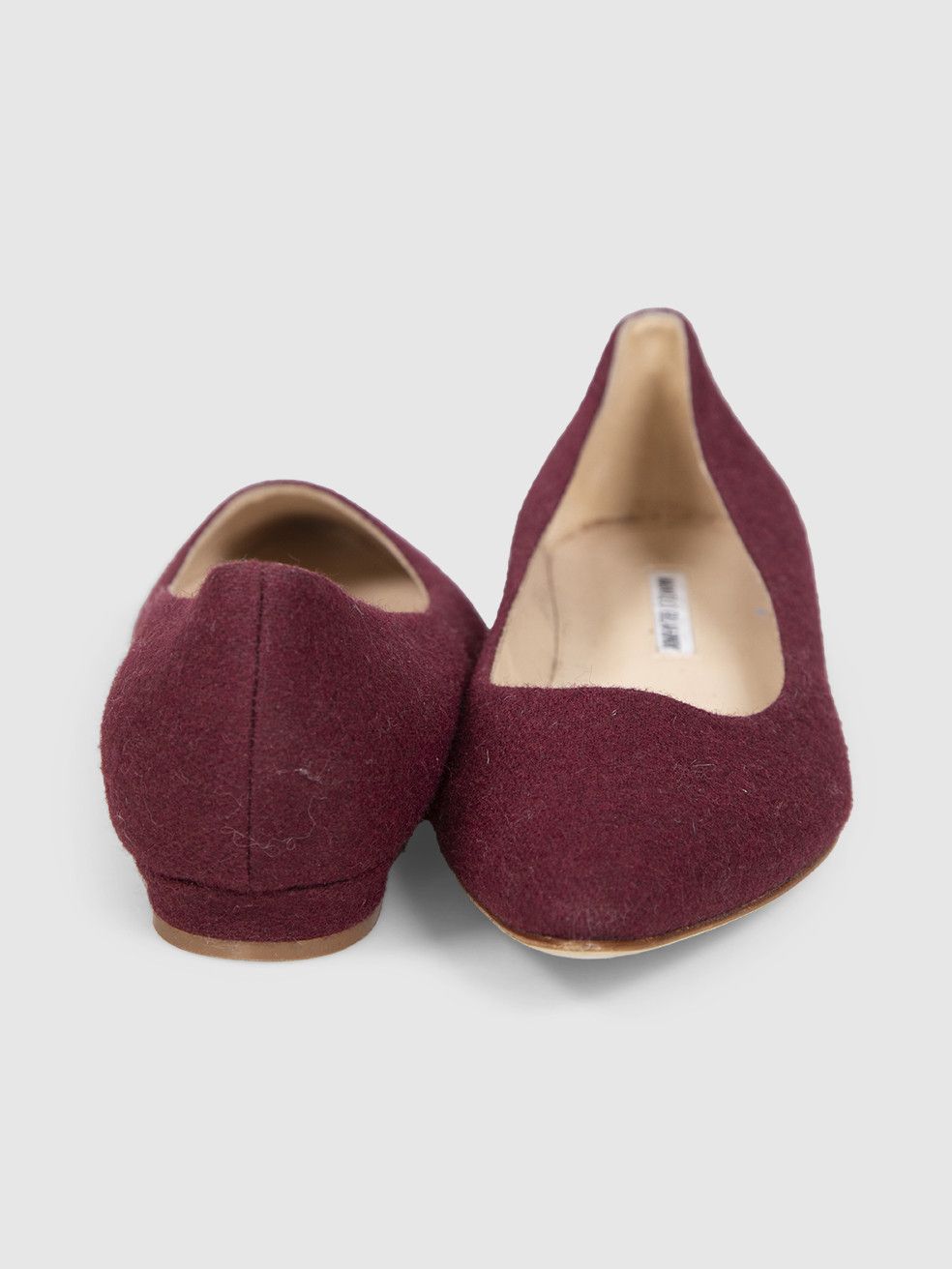 Manolo Blahnik Burgundy Felt Pumps Size US 8.5 / IT 38.5 - 3 Thumbnail