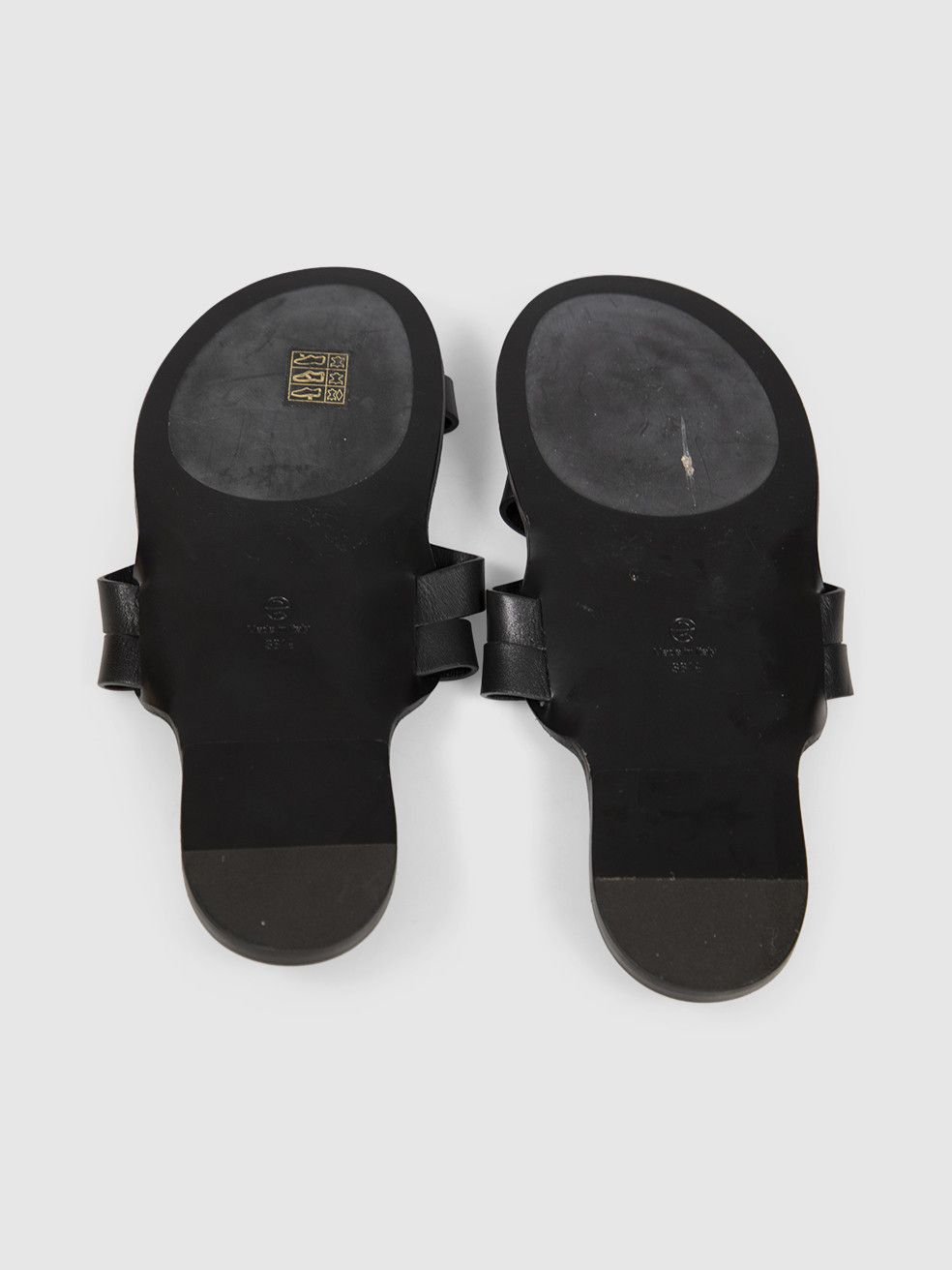 The Row Black Leather Cross Strap Kris Sandals Size US 8.5 / IT 38.5 - 4 Thumbnail