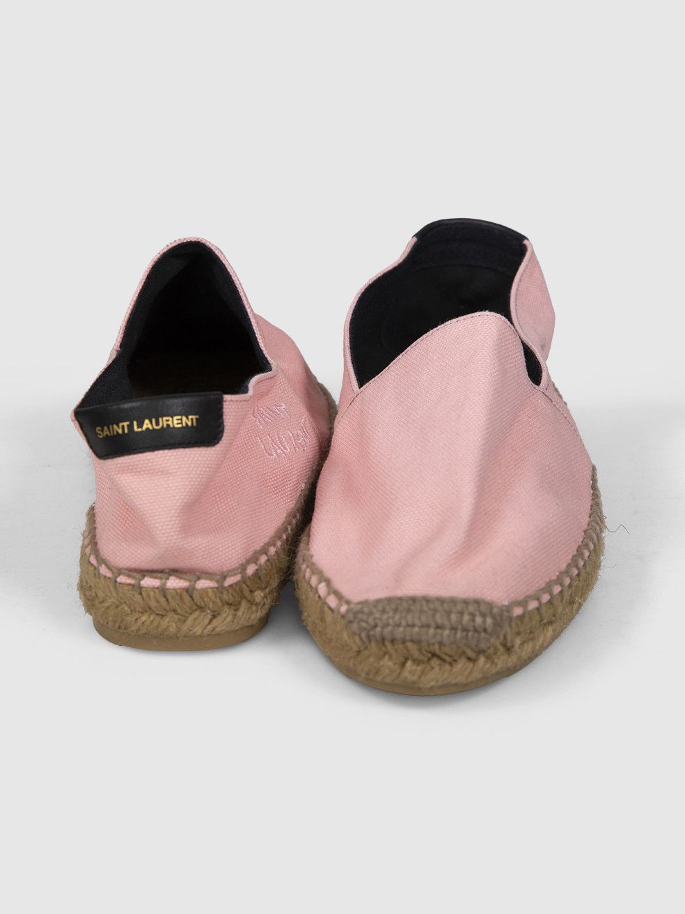 Saint Laurent Paris Pink Canvas Embroidered Espadrilles Size US 8.5 / IT 38.5 - 3 Thumbnail