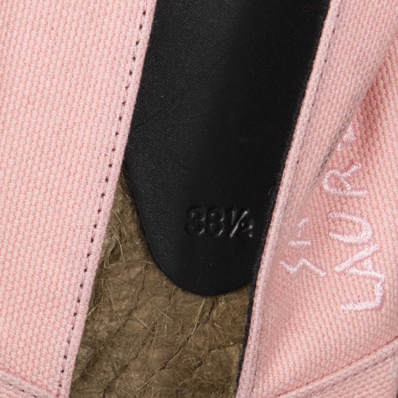 Saint Laurent Paris Pink Canvas Embroidered Espadrilles Size US 8.5 / IT 38.5 - 6 Thumbnail
