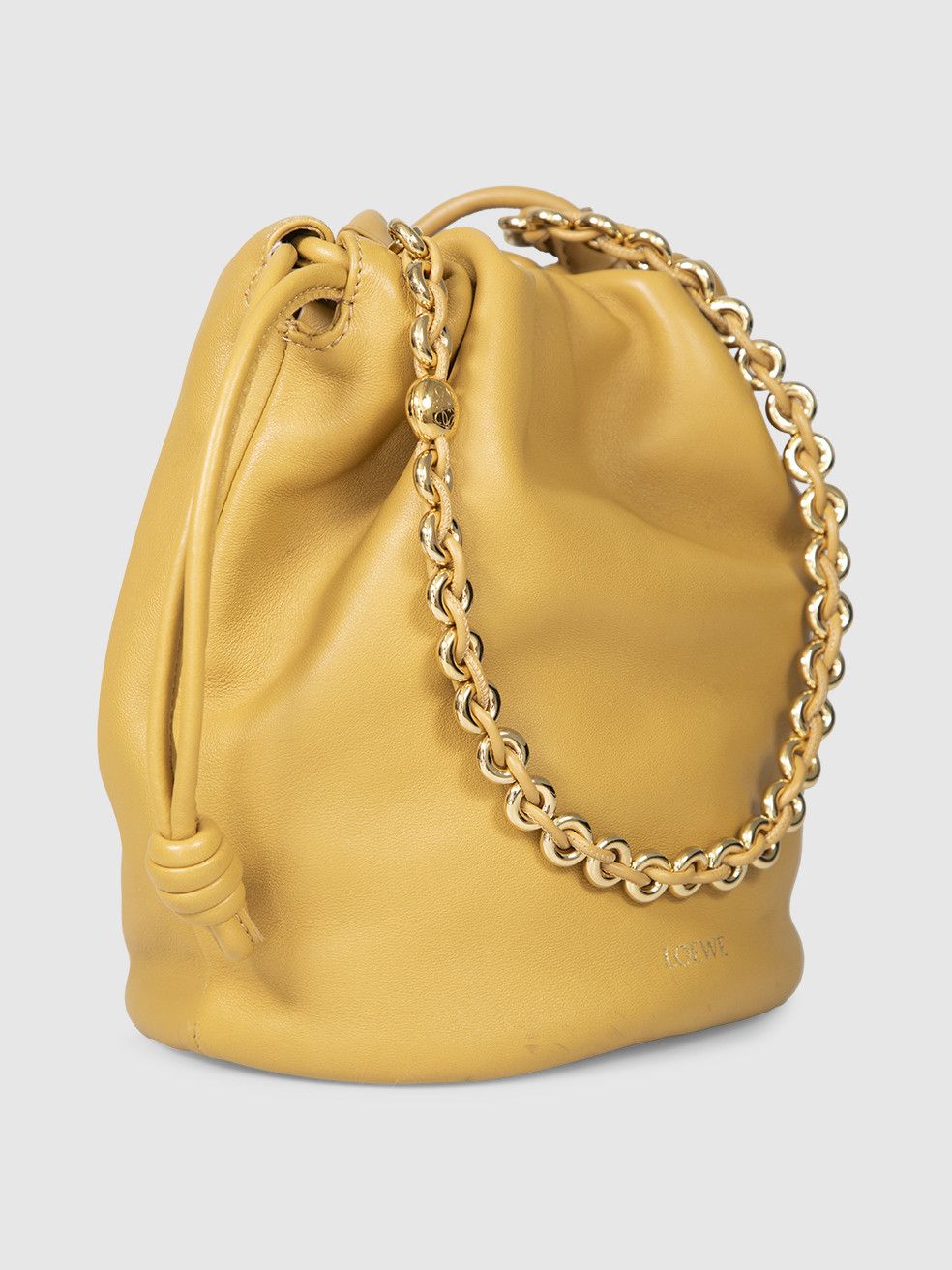Loewe Mustard Yellow Leather Medium Flamenco Bag Size ONE SIZE - 3 Thumbnail