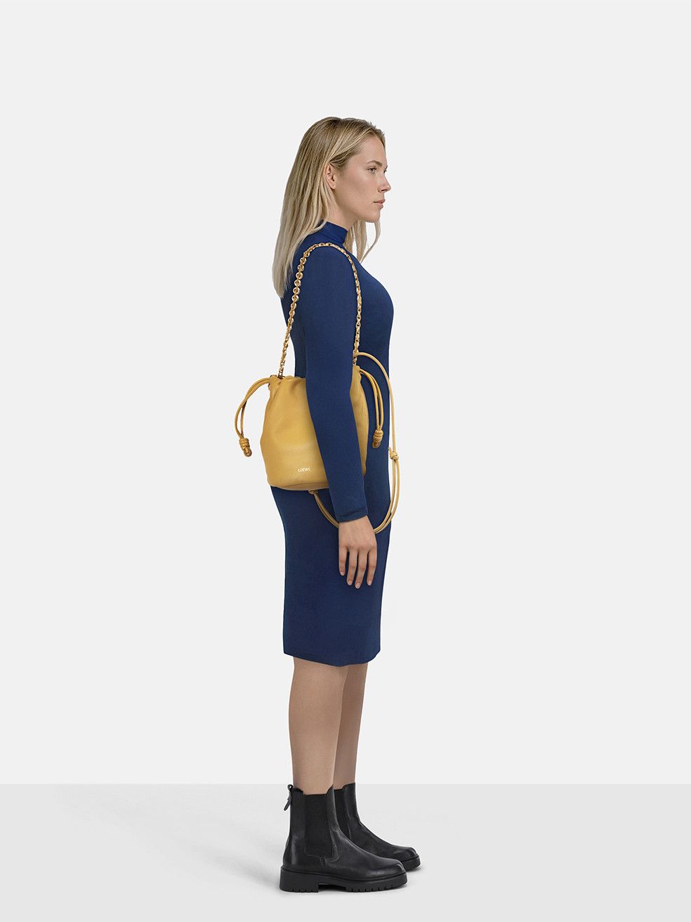 Loewe Mustard Yellow Leather Medium Flamenco Bag Size ONE SIZE - 2 Thumbnail