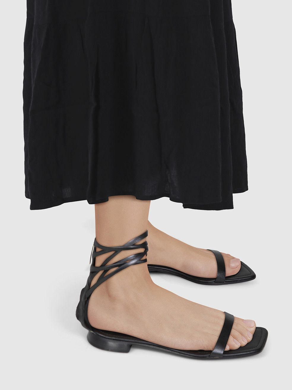Sergio Rossi Black Leather Strappy Sandals Size US 6.5 / IT 36.5 - 2 Thumbnail