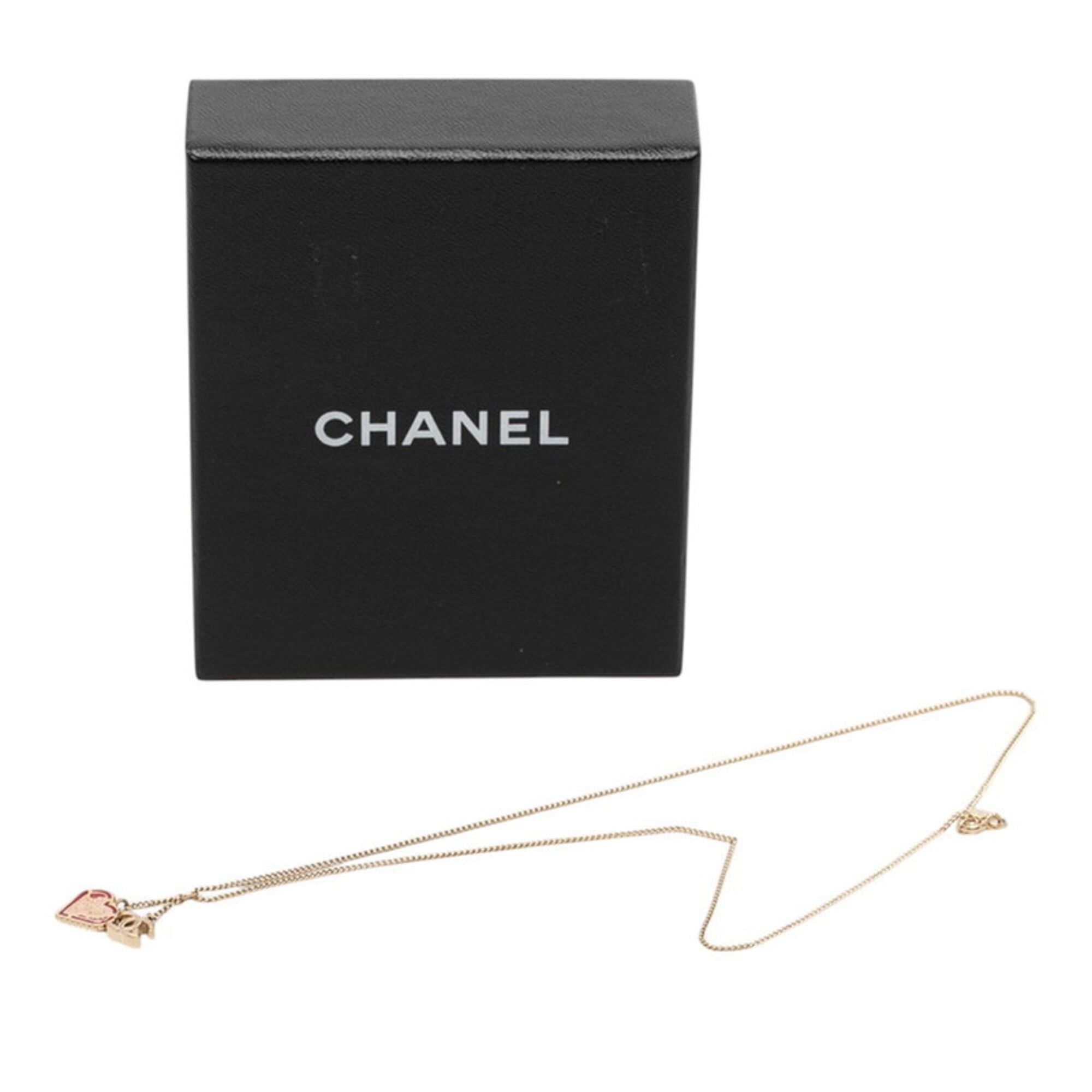 Chanel Chanel Coco Mark Heart Pendant Necklace 05P Gold Multicolor Plated Women's CHANEL Size ONE SIZE - 7 Thumbnail