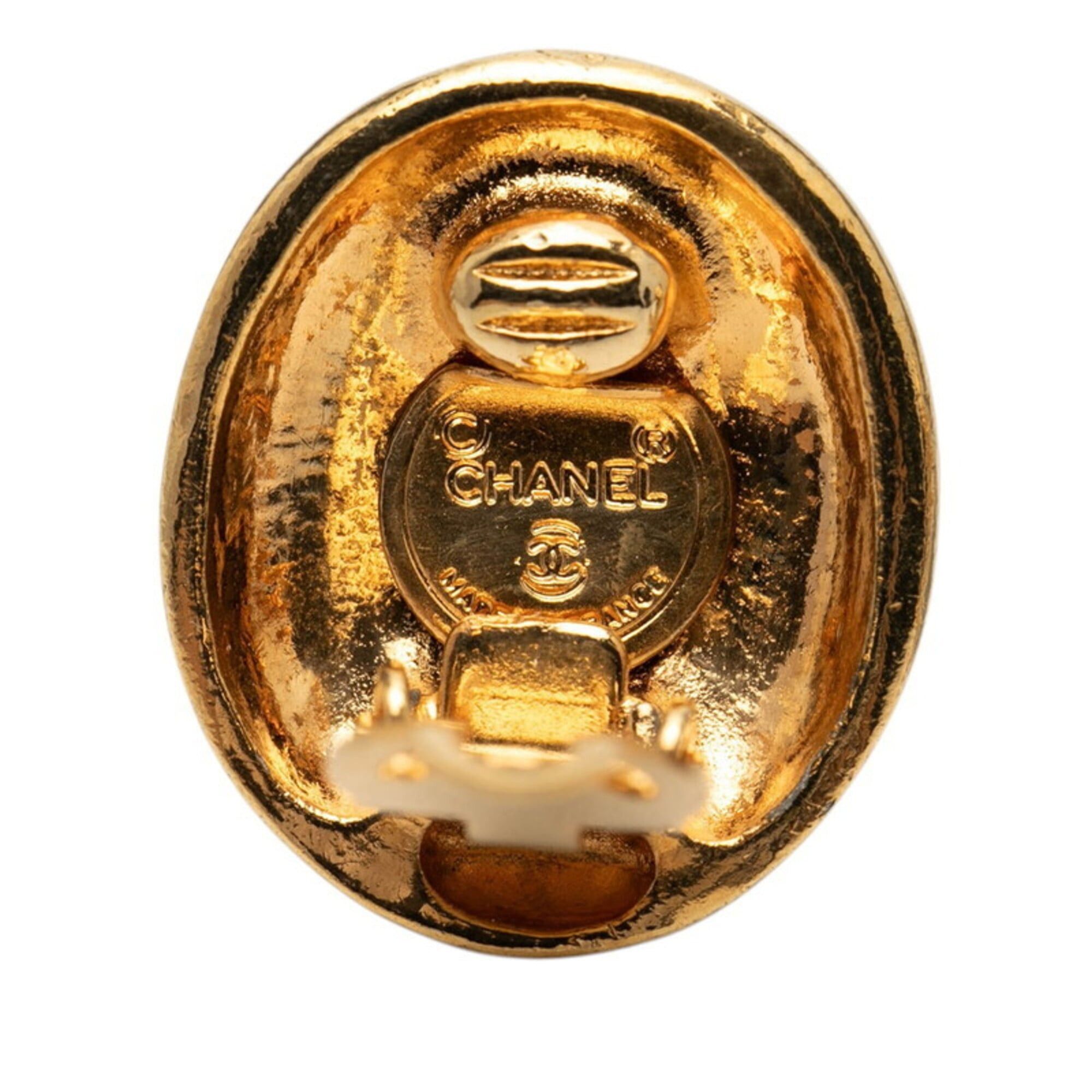 Chanel Chanel Mademoiselle Oval Earrings, Gold Plated, Women's. Size ONE SIZE - 3 Thumbnail