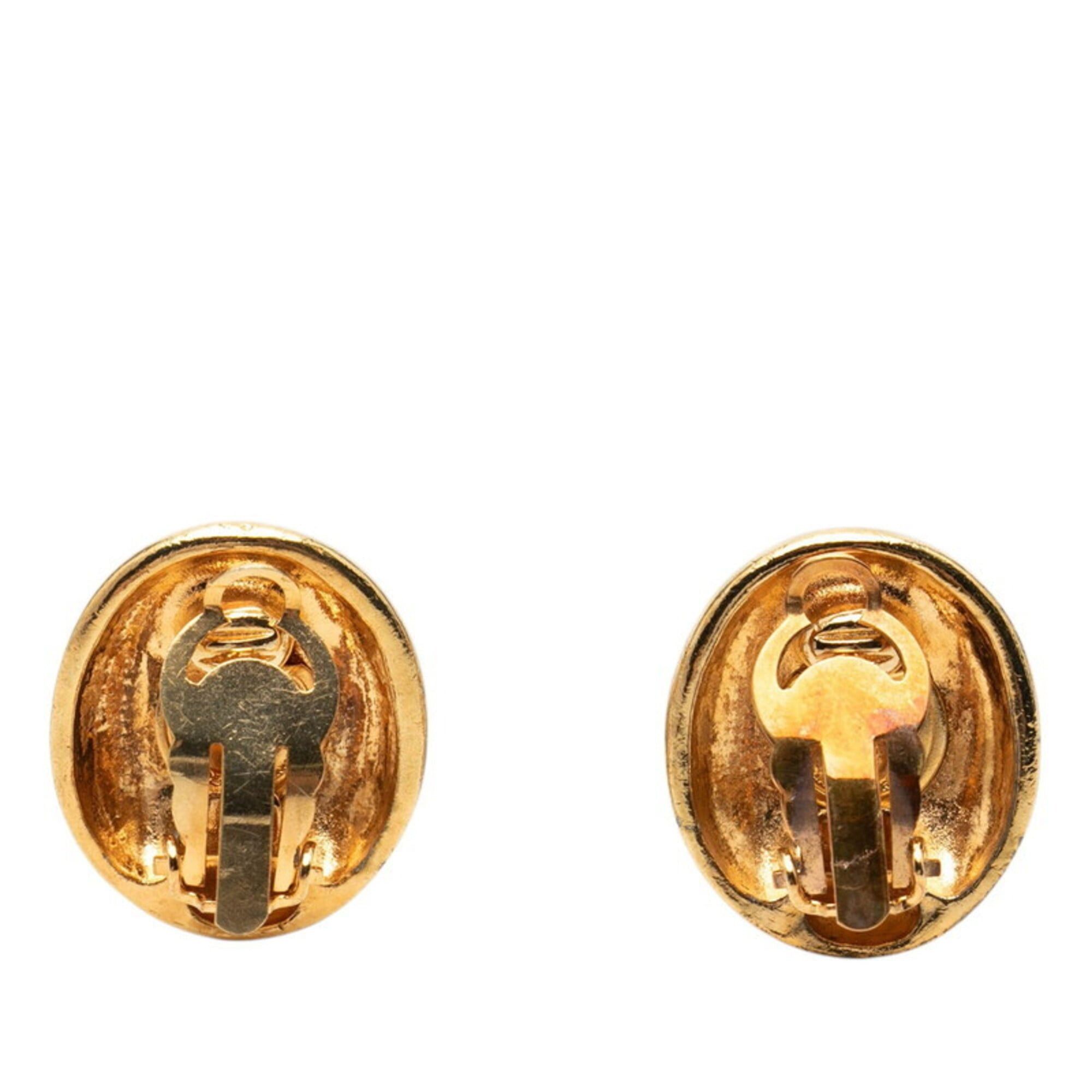 Chanel Chanel Mademoiselle Oval Earrings, Gold Plated, Women's. Size ONE SIZE - 2 Thumbnail