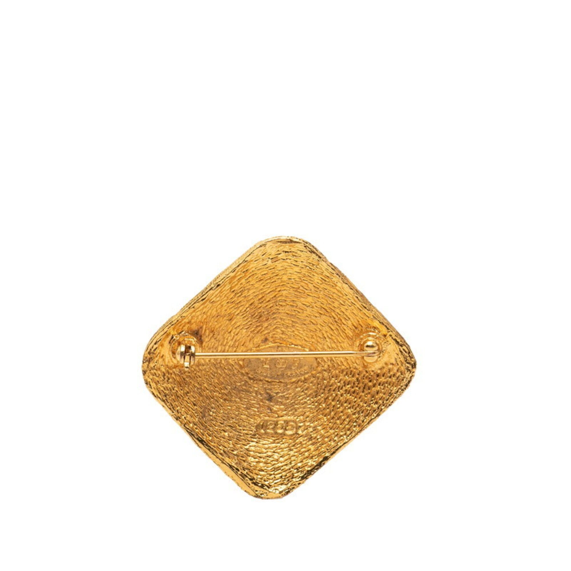 Chanel Chanel Coco Mark Square Pin Brooch, Vintage, Stamped 29, Gold Plated, Women's. Size ONE SIZE - 2 Thumbnail
