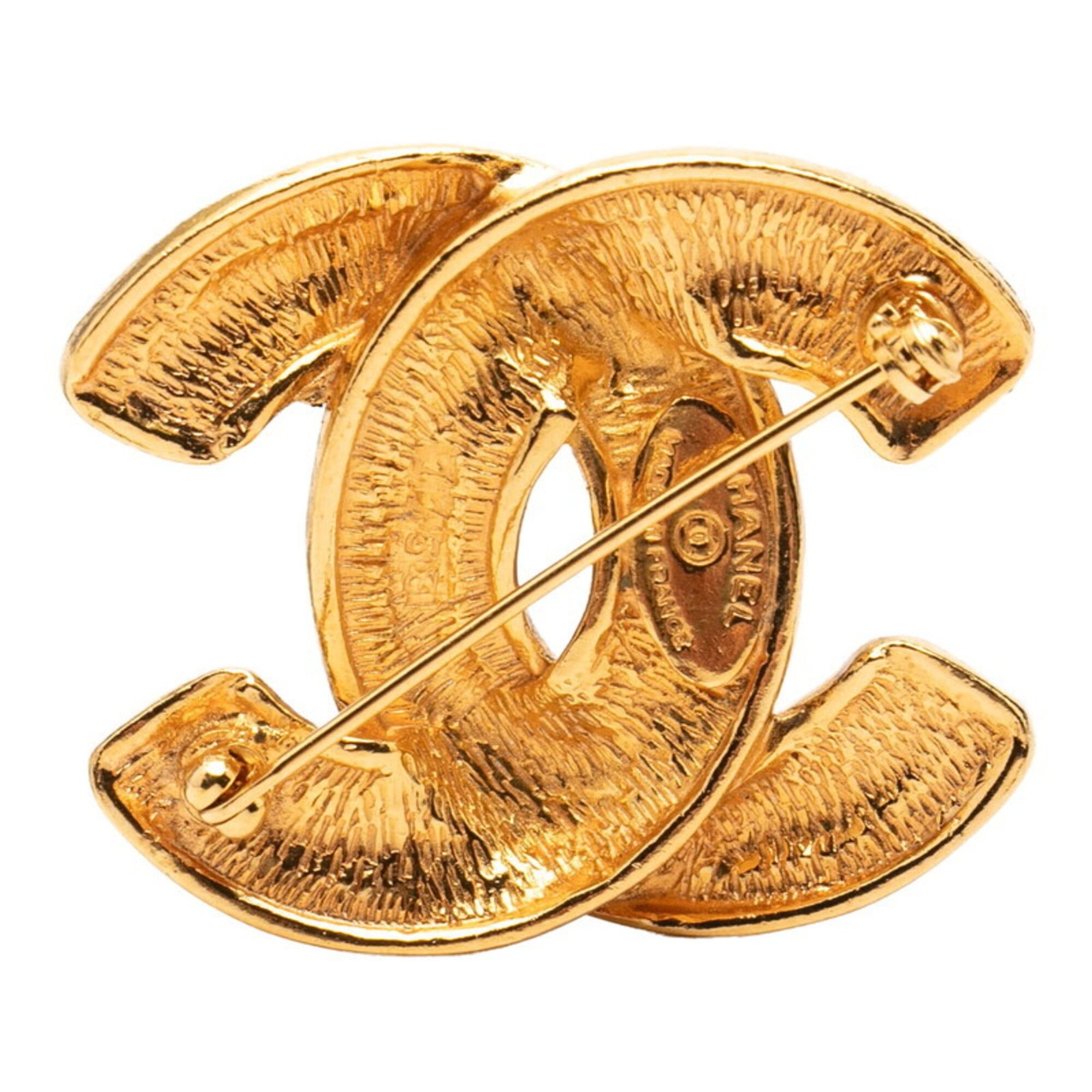 Chanel Chanel Matelassé Coco Mark Brooch, Gold Plated, Women's CHANEL Size ONE SIZE - 2 Thumbnail