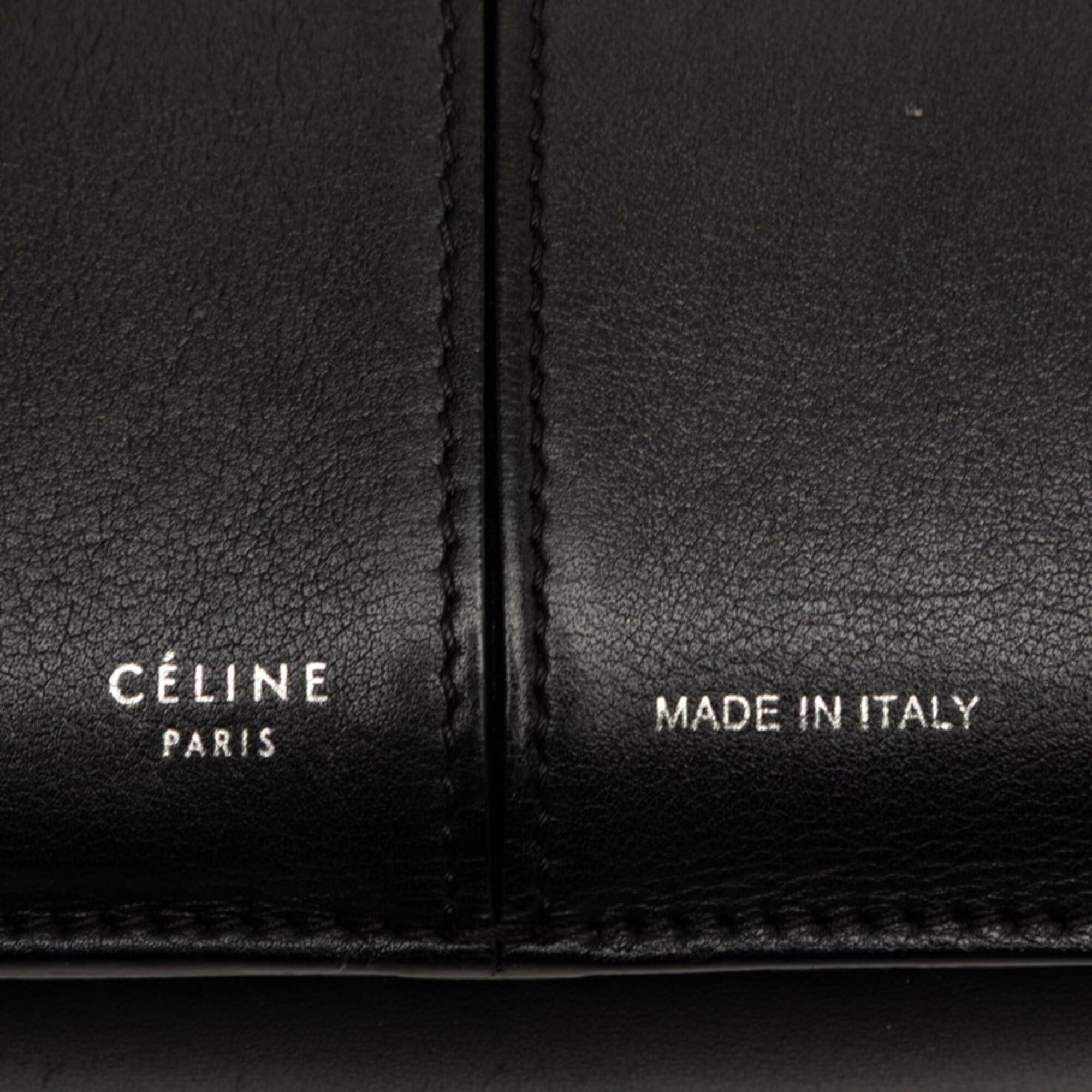 Celine Celine Trifold Chain Shoulder Bag, Black Leather, Women's CELINE Size ONE SIZE - 5 Thumbnail