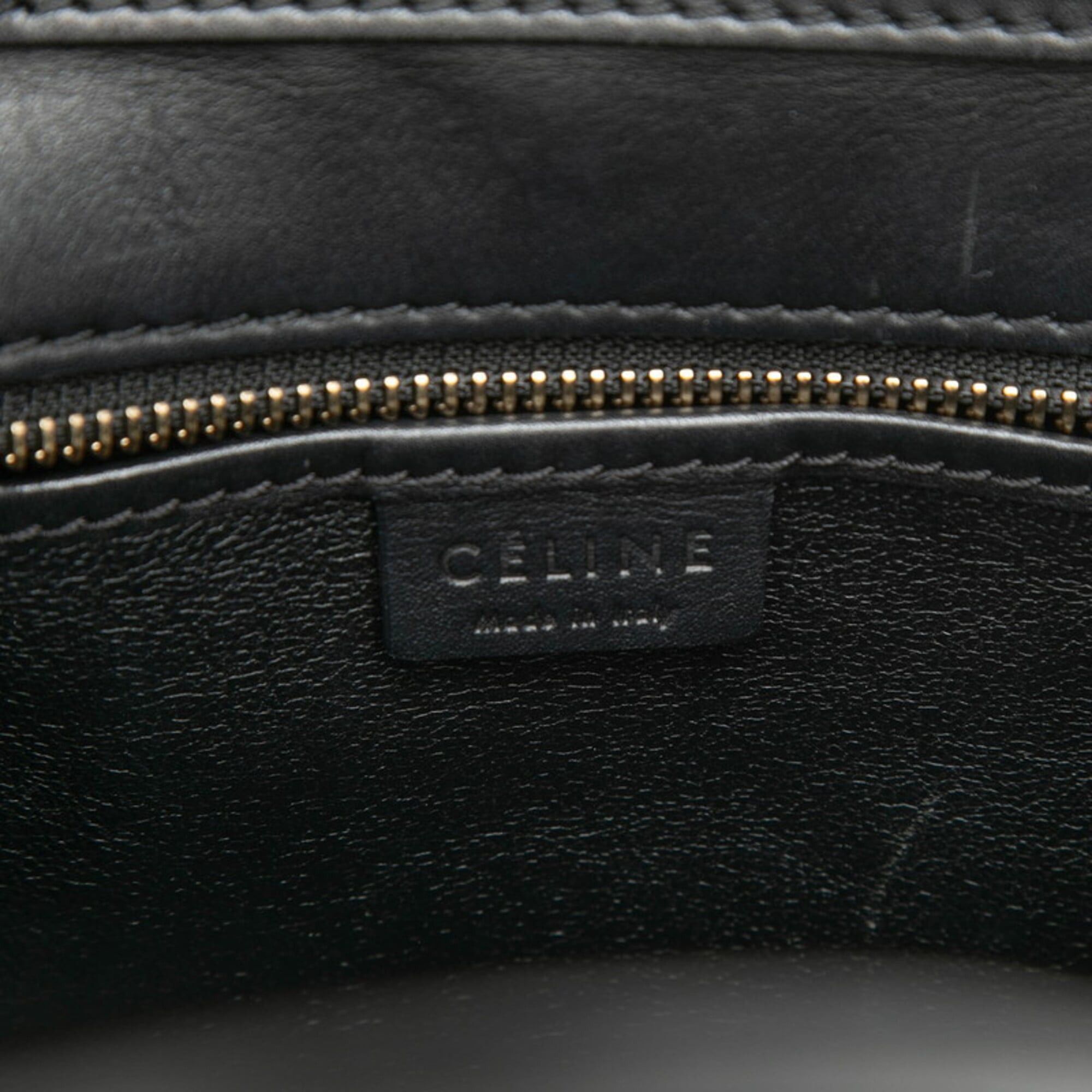 Celine Celine Luggage Nano Shopper Handbag/Shoulder Bag, 2-Way, Beige, Black, White Leather, Women's CELINE Size ONE SIZE - 5 Thumbnail