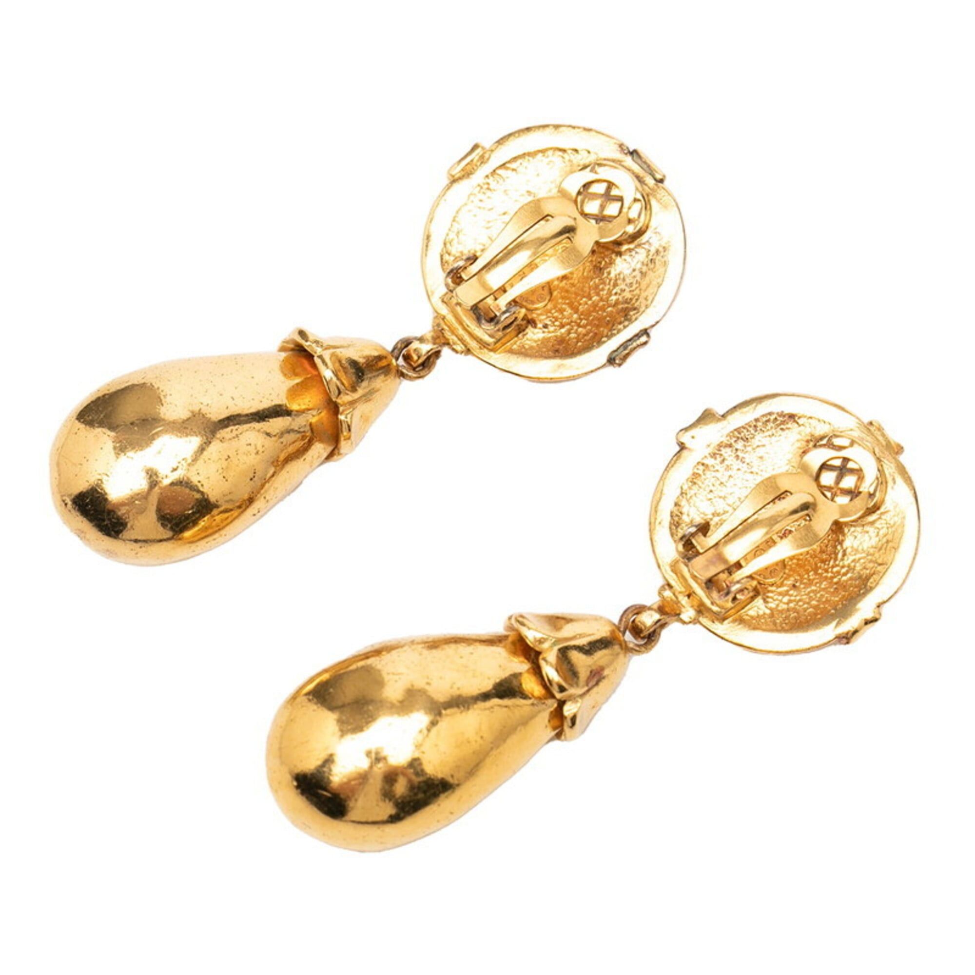 Chanel Chanel Coco Mark Earrings, Gold Plated, Women's CHANEL Size ONE SIZE - 2 Thumbnail
