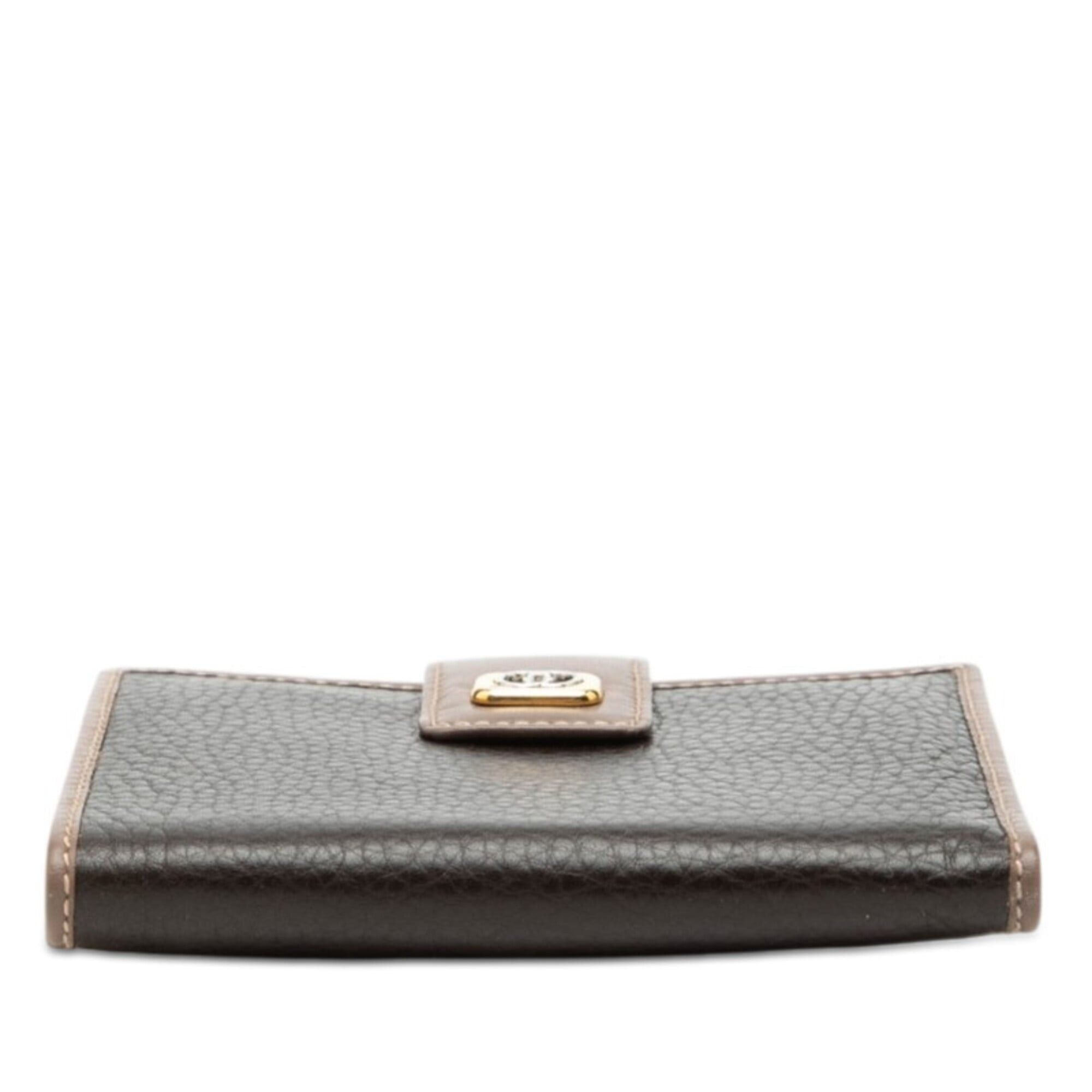 Gucci Gucci Old Bi-fold Wallet 035 959 0322 Black Brown Leather Women's GUCCI Size ONE SIZE - 3 Thumbnail