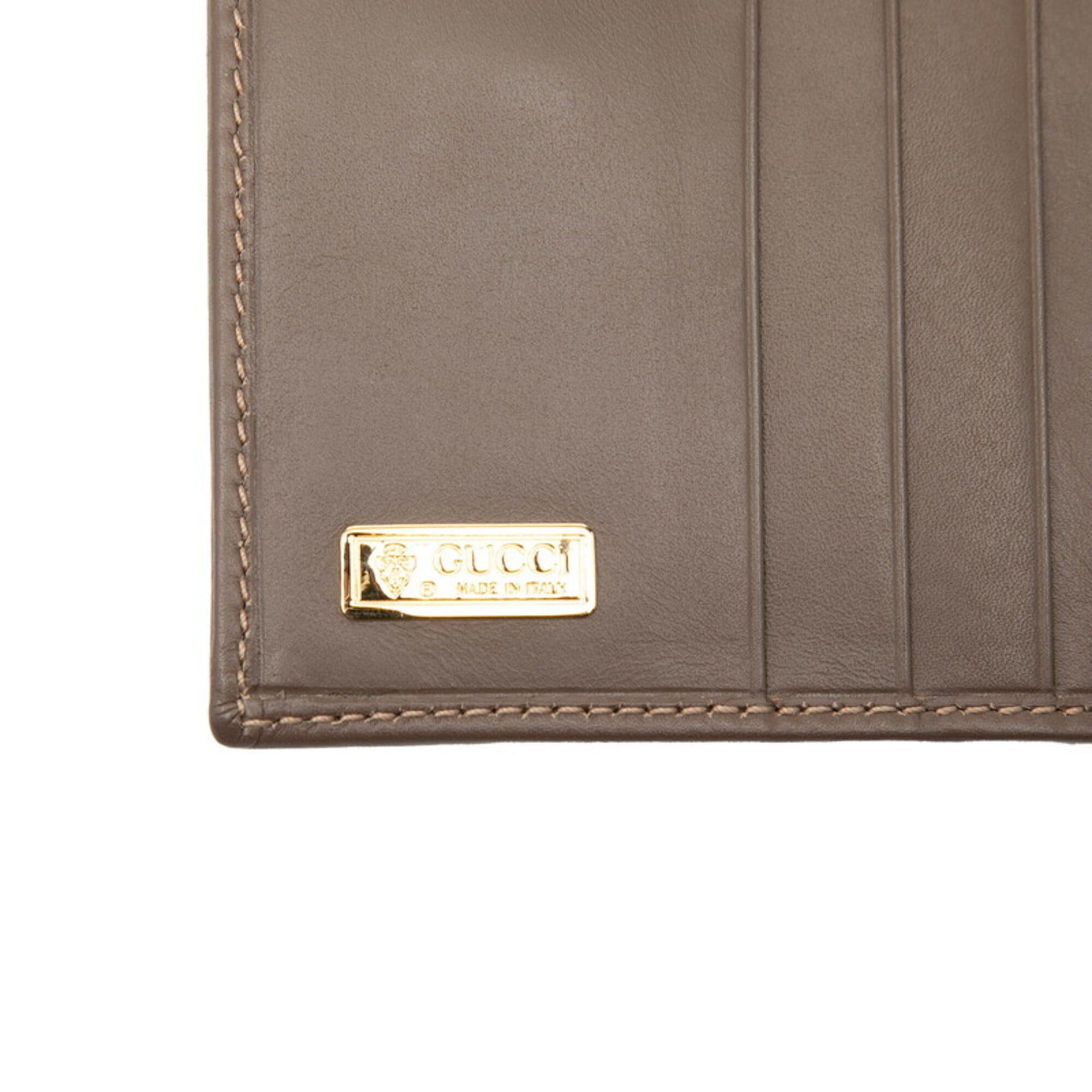 Gucci Gucci Old Bi-fold Wallet 035 959 0322 Black Brown Leather Women's GUCCI Size ONE SIZE - 6 Thumbnail