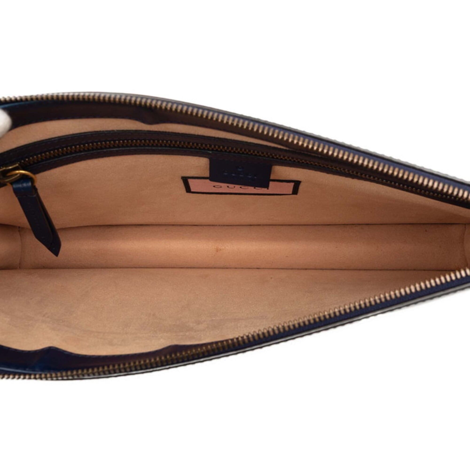 Gucci Gucci GG Ghost Clutch Bag, Second 433665, Navy Multicolor Leather, Women's, GUCCI Size ONE SIZE - 4 Thumbnail