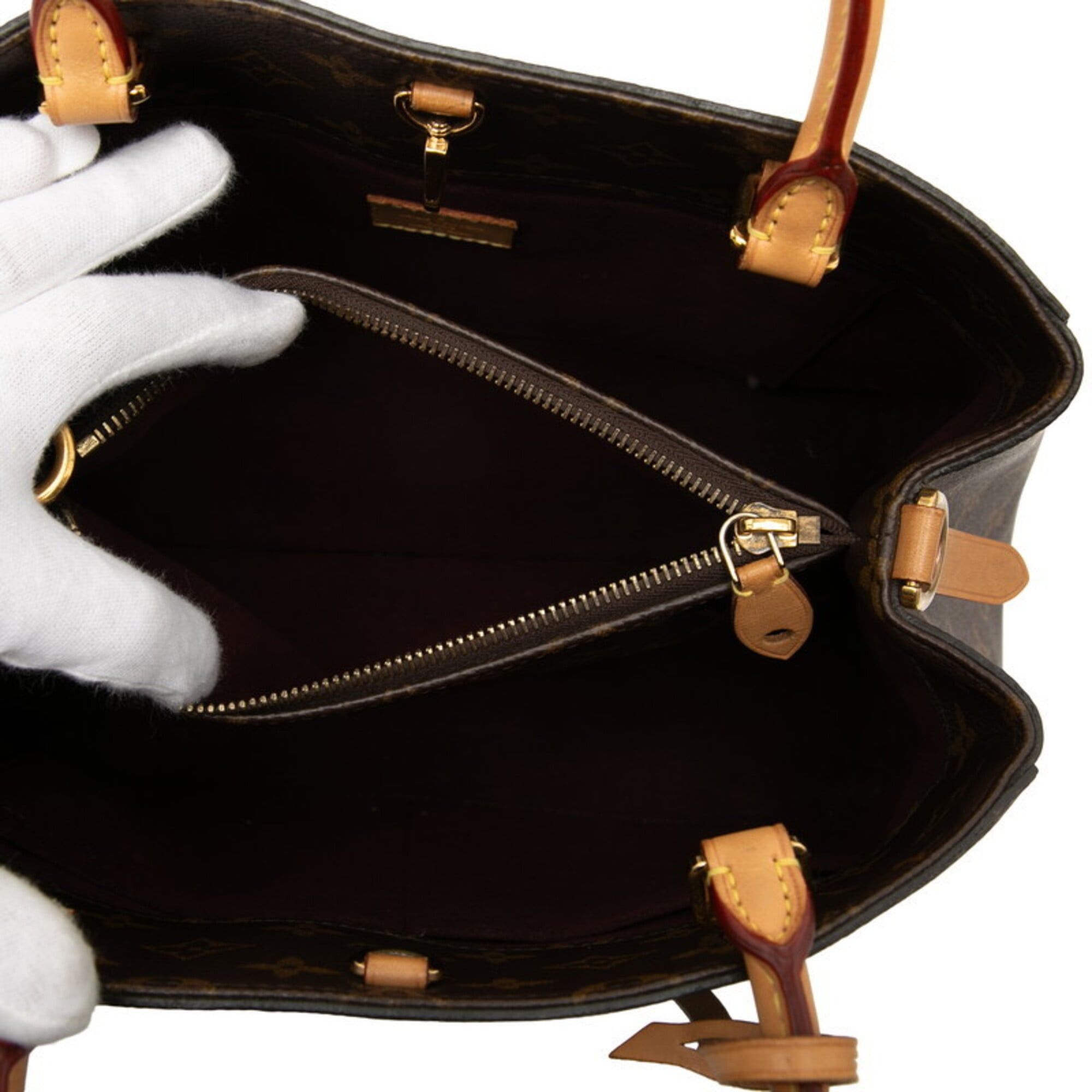 Louis Vuitton Louis Vuitton Monogram Montaigne MM Handbag Shoulder Bag 2WAY M41056 Brown Leather Women's LOUIS VUITTON Size ONE SIZE - 4 Thumbnail