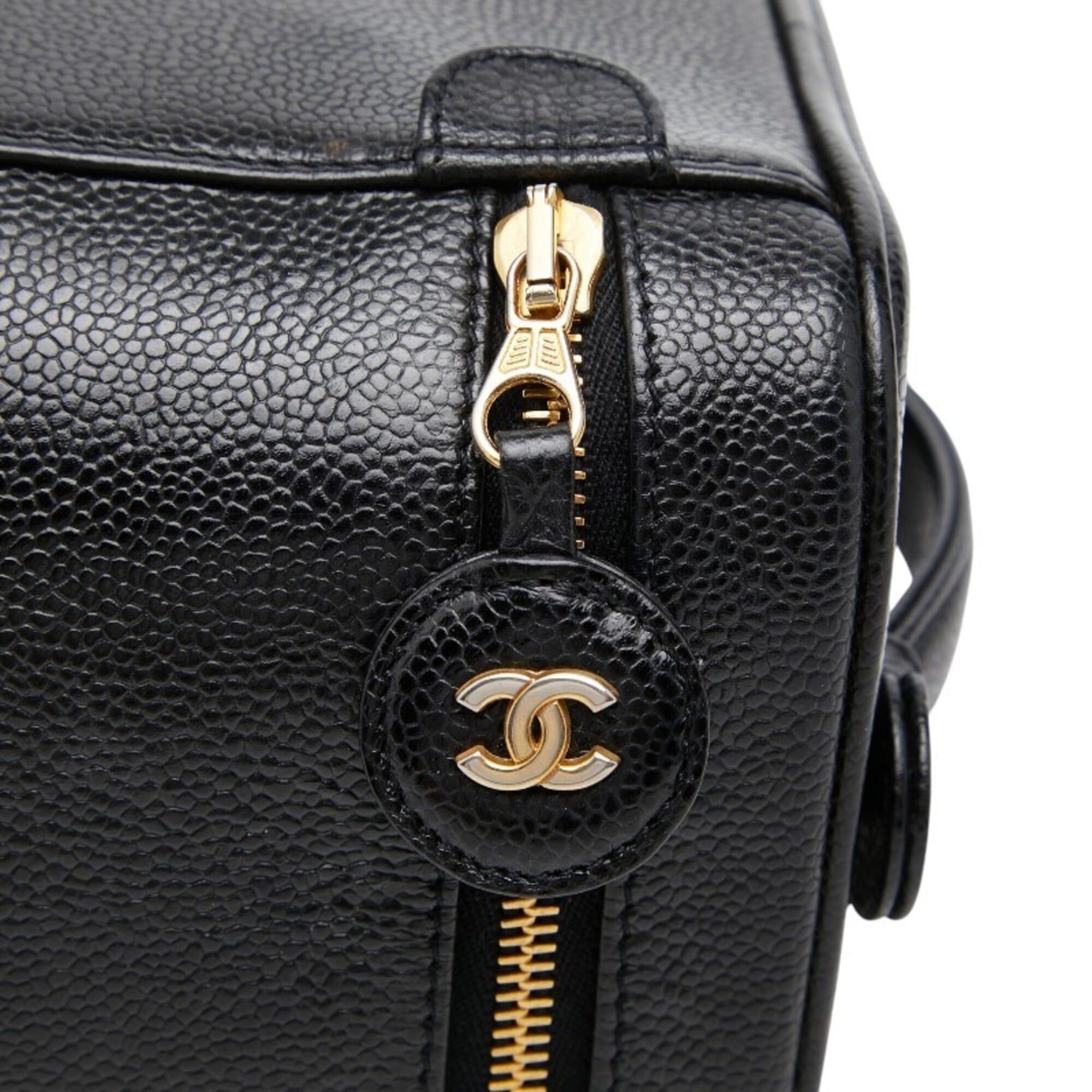 Chanel Chanel Coco Mark Vanity Bag Handbag A01998 Black Caviar Leather Women's CHANEL Size ONE SIZE - 8 Thumbnail