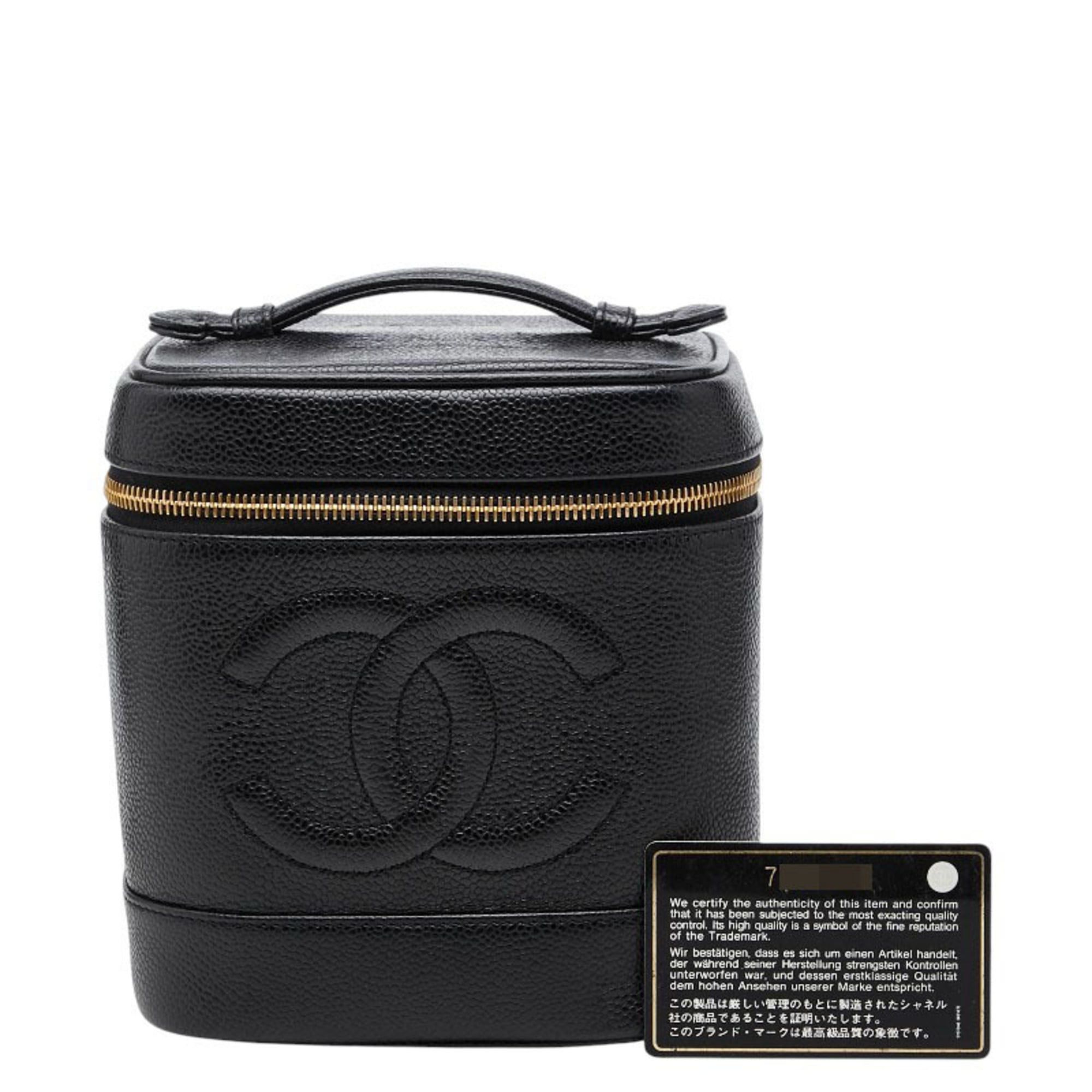 Chanel Chanel Coco Mark Vanity Bag Handbag A01998 Black Caviar Leather Women's CHANEL Size ONE SIZE - 12 Thumbnail