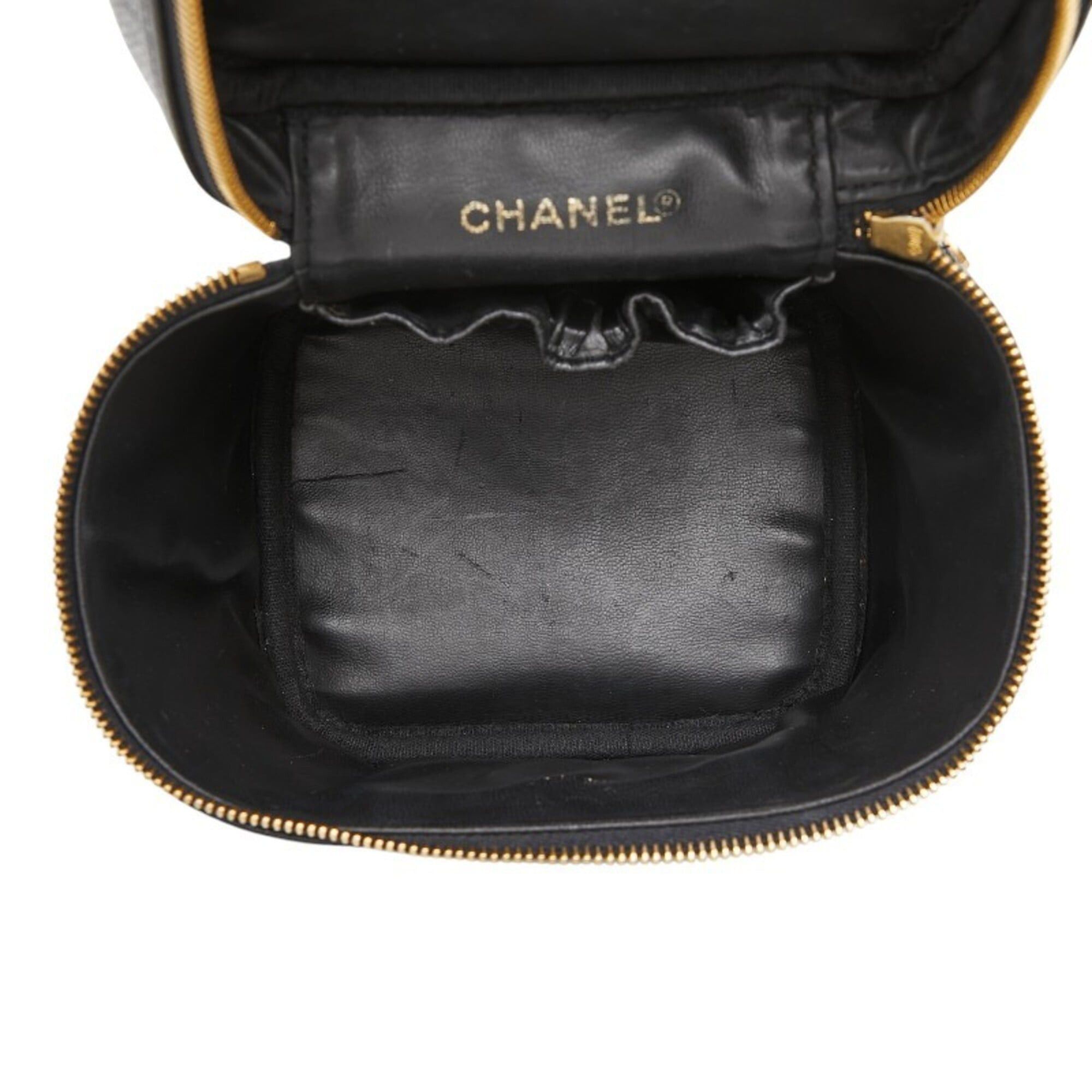 Chanel Chanel Coco Mark Vanity Bag Handbag A01998 Black Caviar Leather Women's CHANEL Size ONE SIZE - 9 Thumbnail