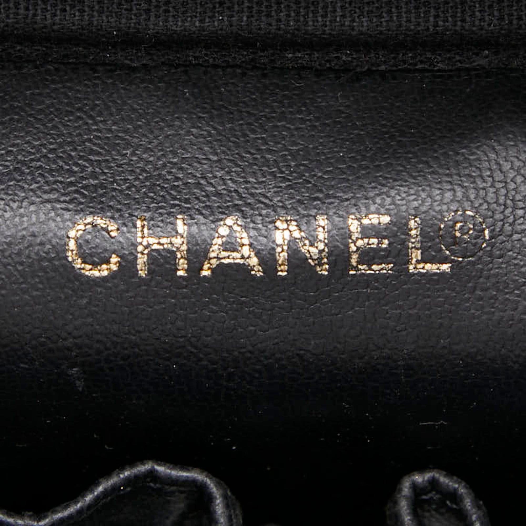 Chanel Chanel Coco Mark Vanity Bag Handbag A01998 Black Caviar Leather Women's CHANEL Size ONE SIZE - 10 Thumbnail