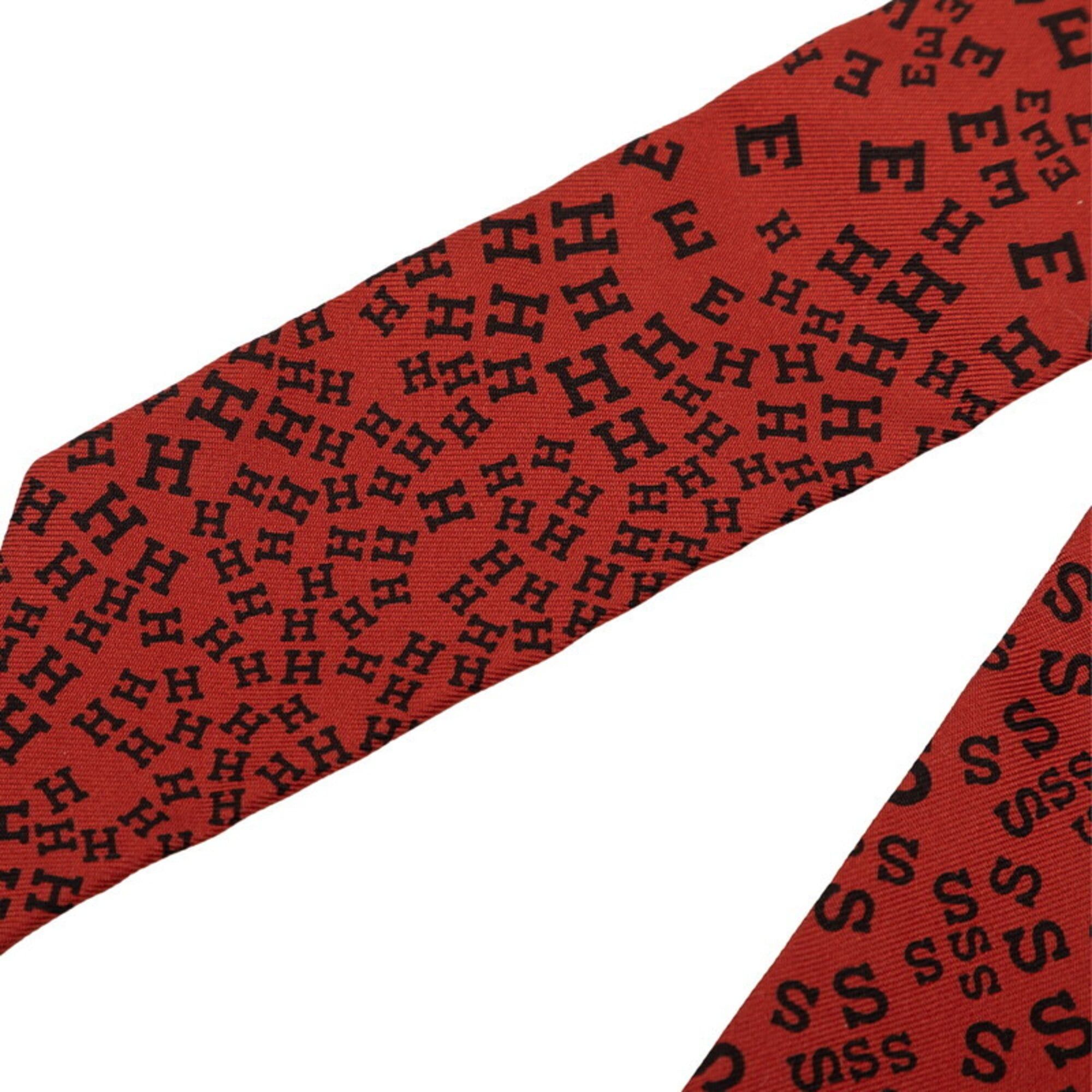 Hermes Hermes Twilly Logo Alphabet Scarf Muffler Wine Red Black Silk Women's HERMES Size ONE SIZE - 3 Thumbnail