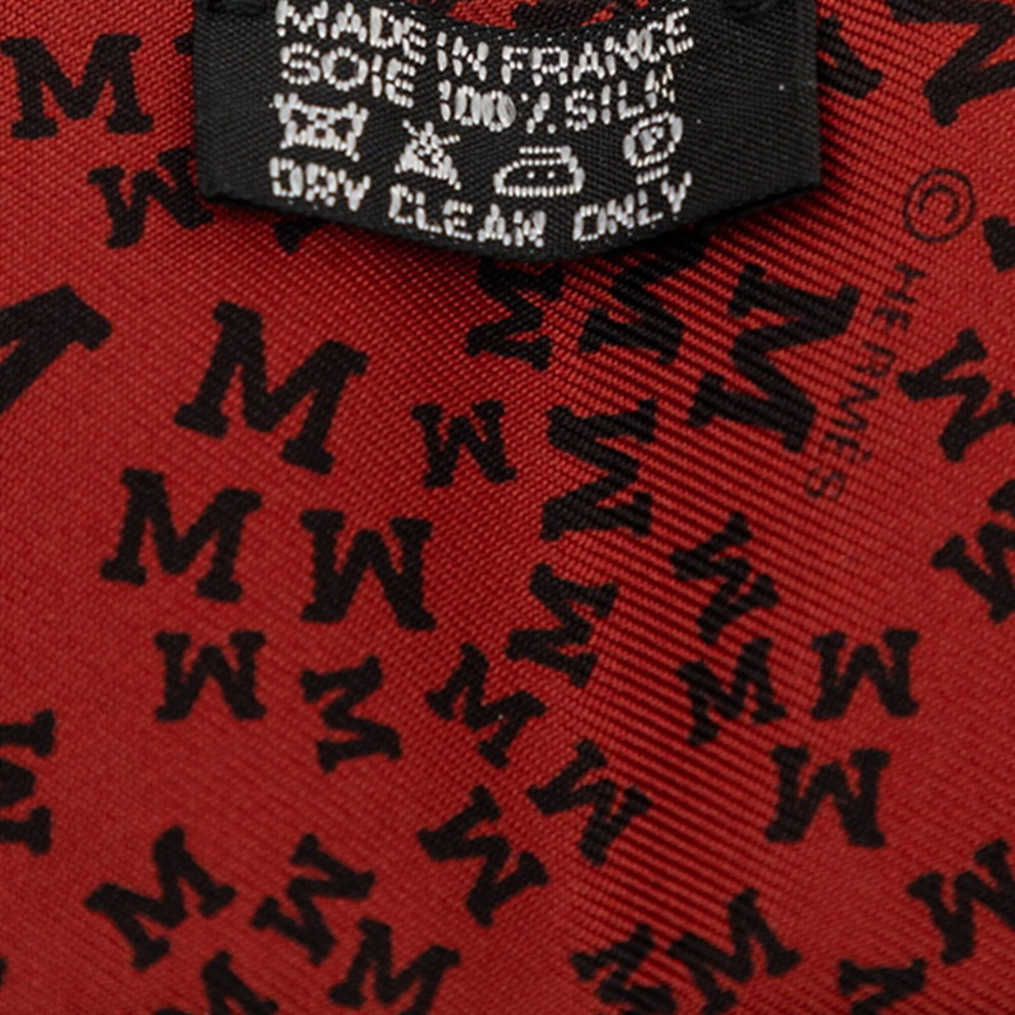 Hermes Hermes Twilly Logo Alphabet Scarf Muffler Wine Red Black Silk Women's HERMES Size ONE SIZE - 4 Thumbnail