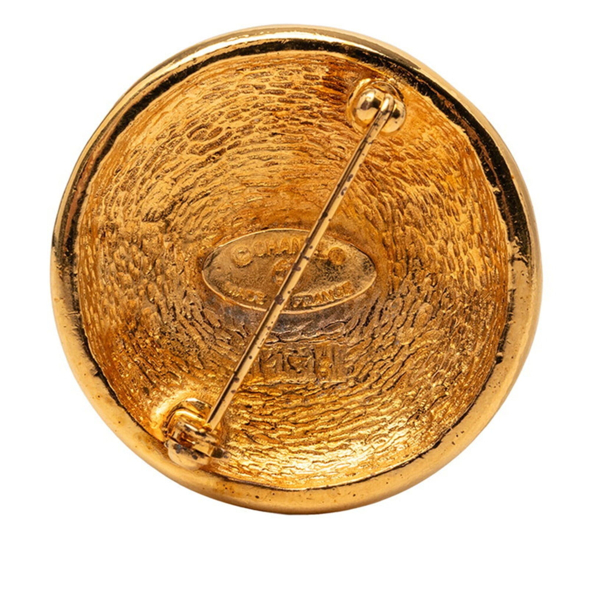 Chanel Chanel Coco Mark Round Brooch, Gold Plated, Women's. Size ONE SIZE - 2 Thumbnail