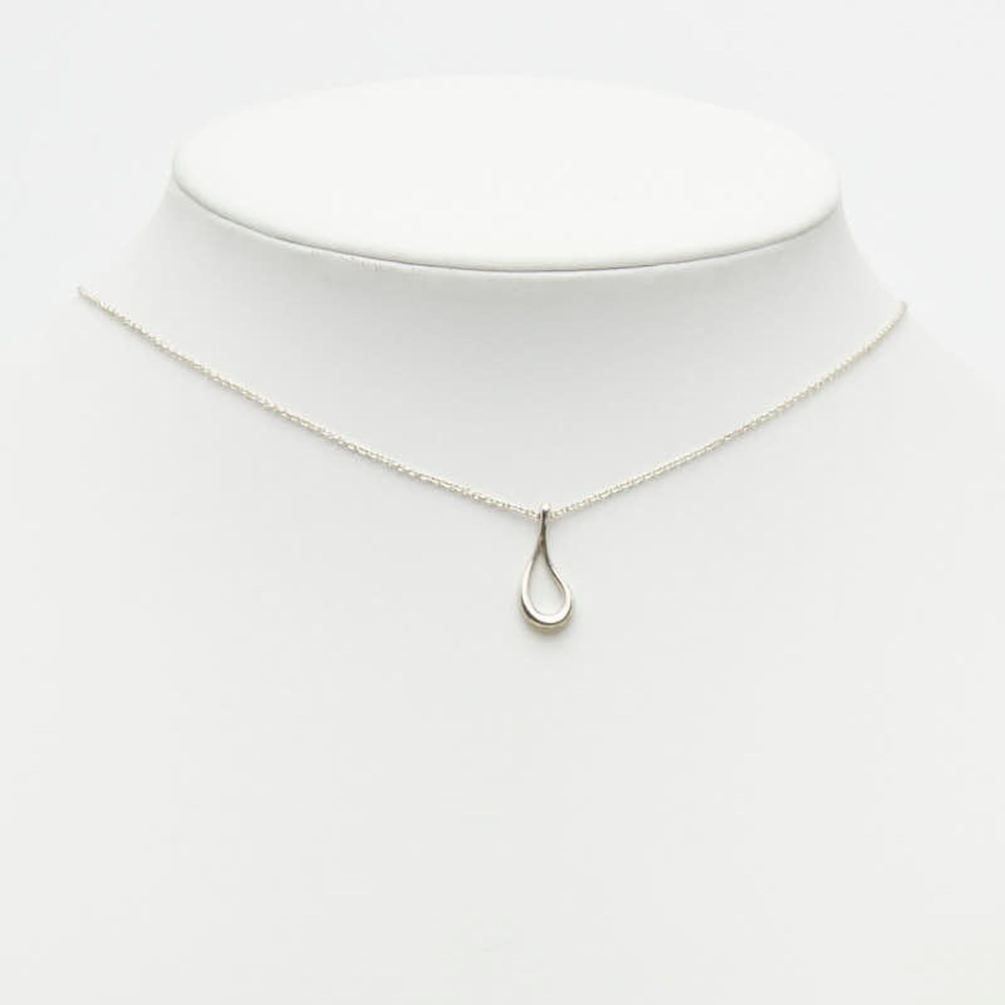 Tiffany & Co. Tiffany & Co. Elsa Peretti Open Teardrop Chain Pendant Necklace, SV925 Silver, Women's. Size ONE SIZE - 9 Thumbnail