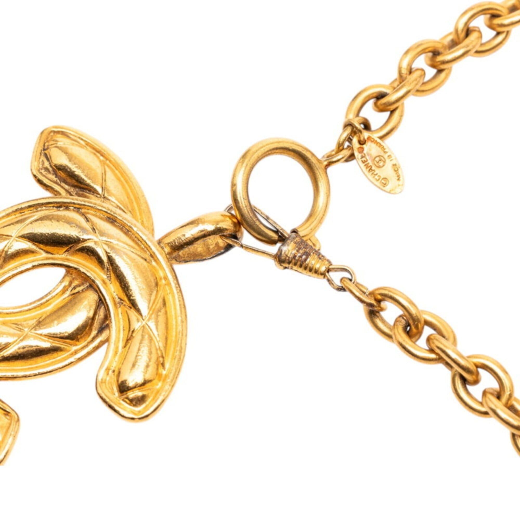 Chanel Chanel Matelassé Coco Mark Chain Necklace, Gold Plated, Women's. Size ONE SIZE - 4 Thumbnail