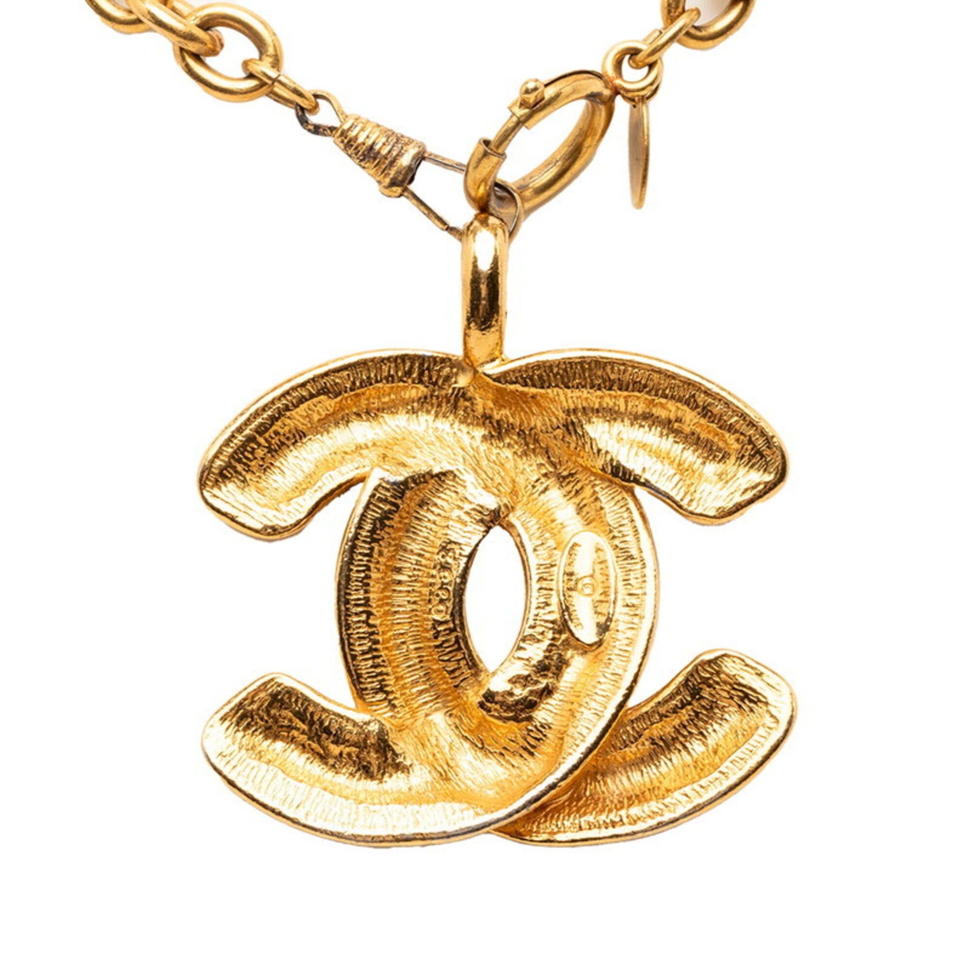 Chanel Chanel Matelassé Coco Mark Chain Necklace, Gold Plated, Women's. Size ONE SIZE - 2 Thumbnail