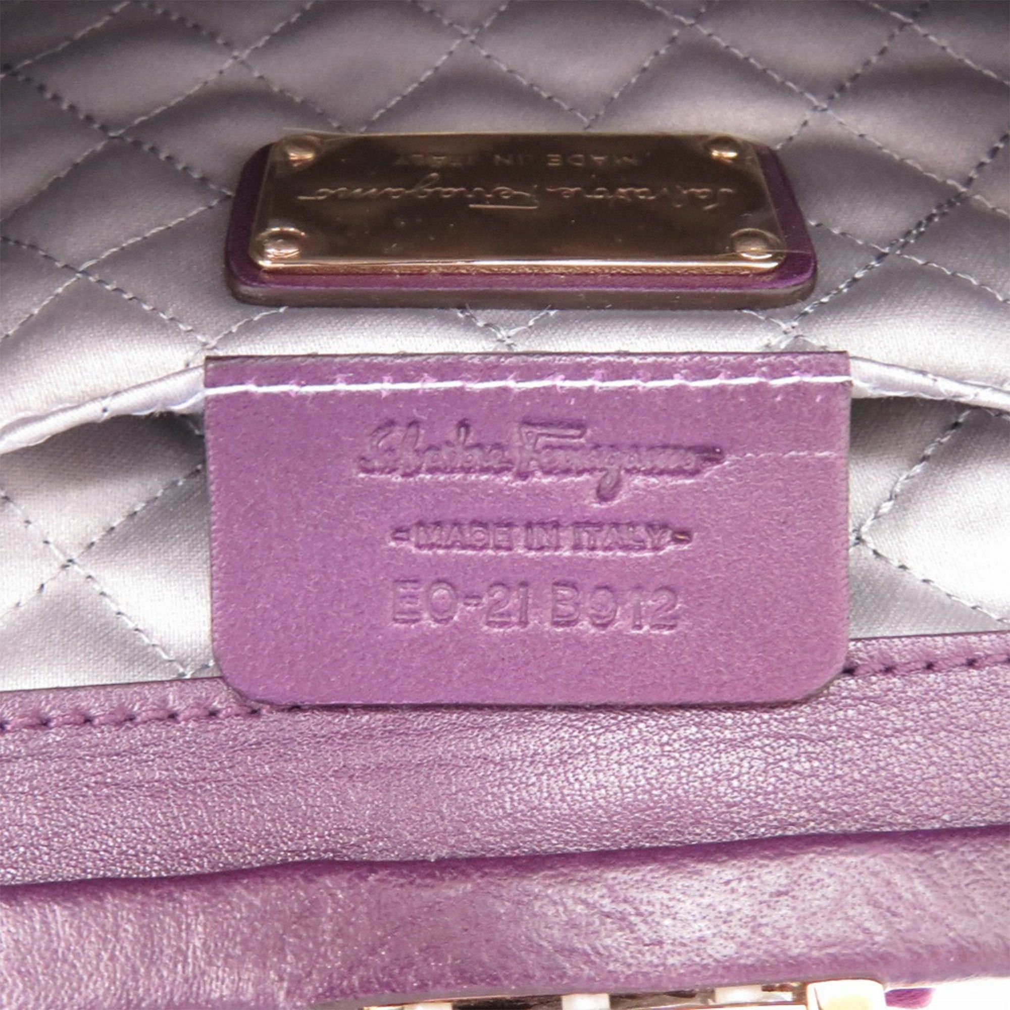 Salvatore Ferragamo Satin Gancini Clutch with Chain Size ONE SIZE - 6 Thumbnail