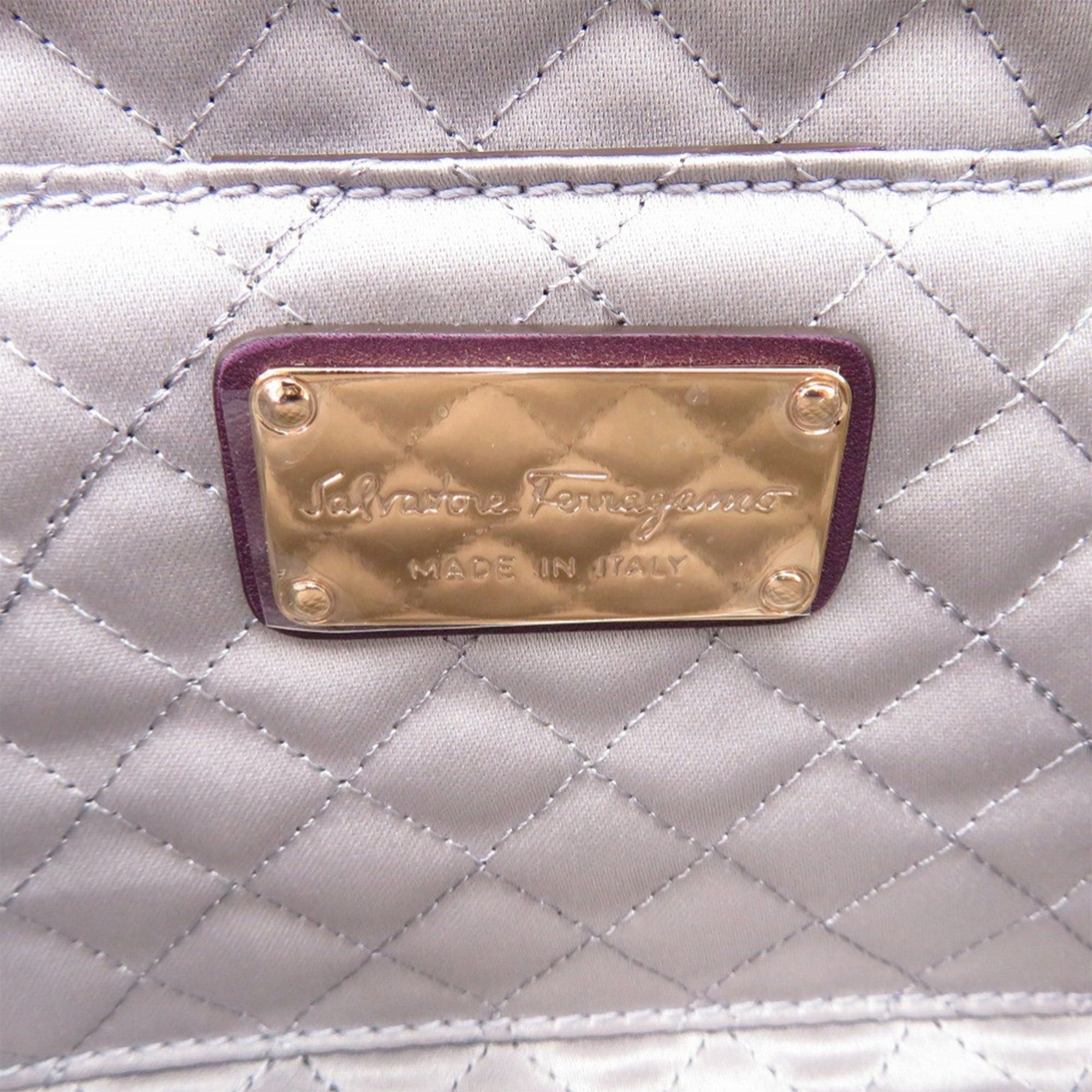 Salvatore Ferragamo Satin Gancini Clutch with Chain Size ONE SIZE - 5 Thumbnail