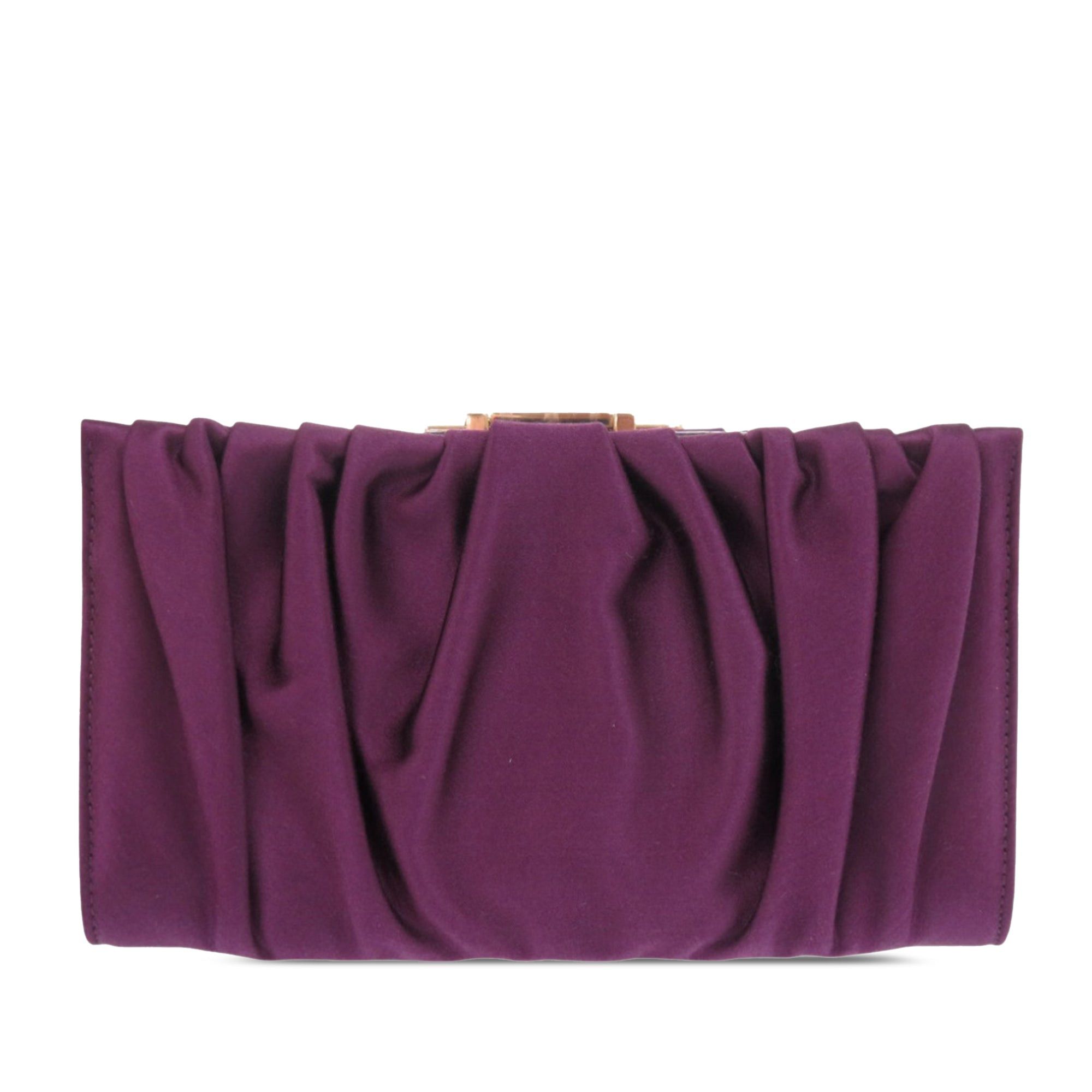 Salvatore Ferragamo Satin Gancini Clutch with Chain Size ONE SIZE - 2 Thumbnail