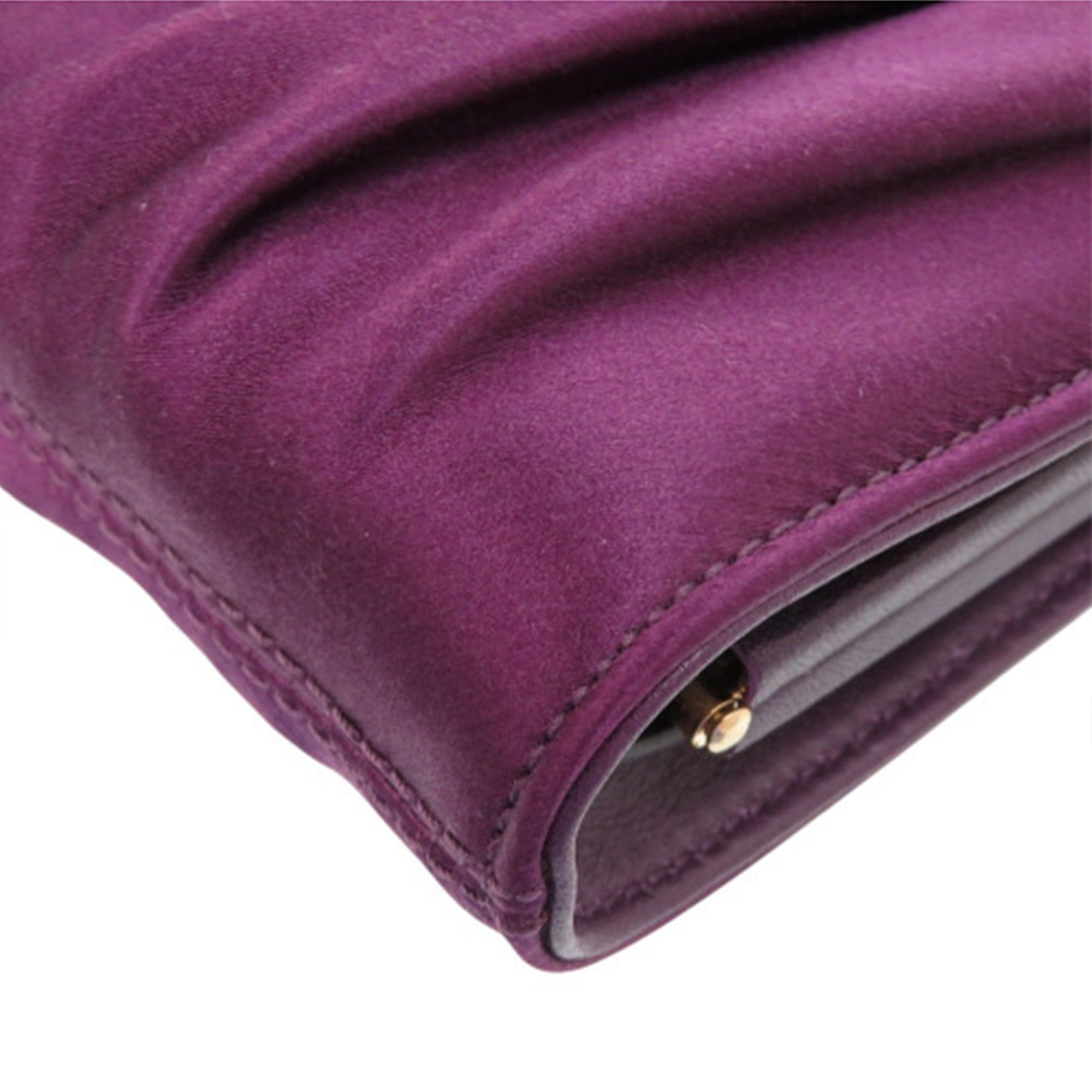 Salvatore Ferragamo Satin Gancini Clutch with Chain Size ONE SIZE - 9 Thumbnail