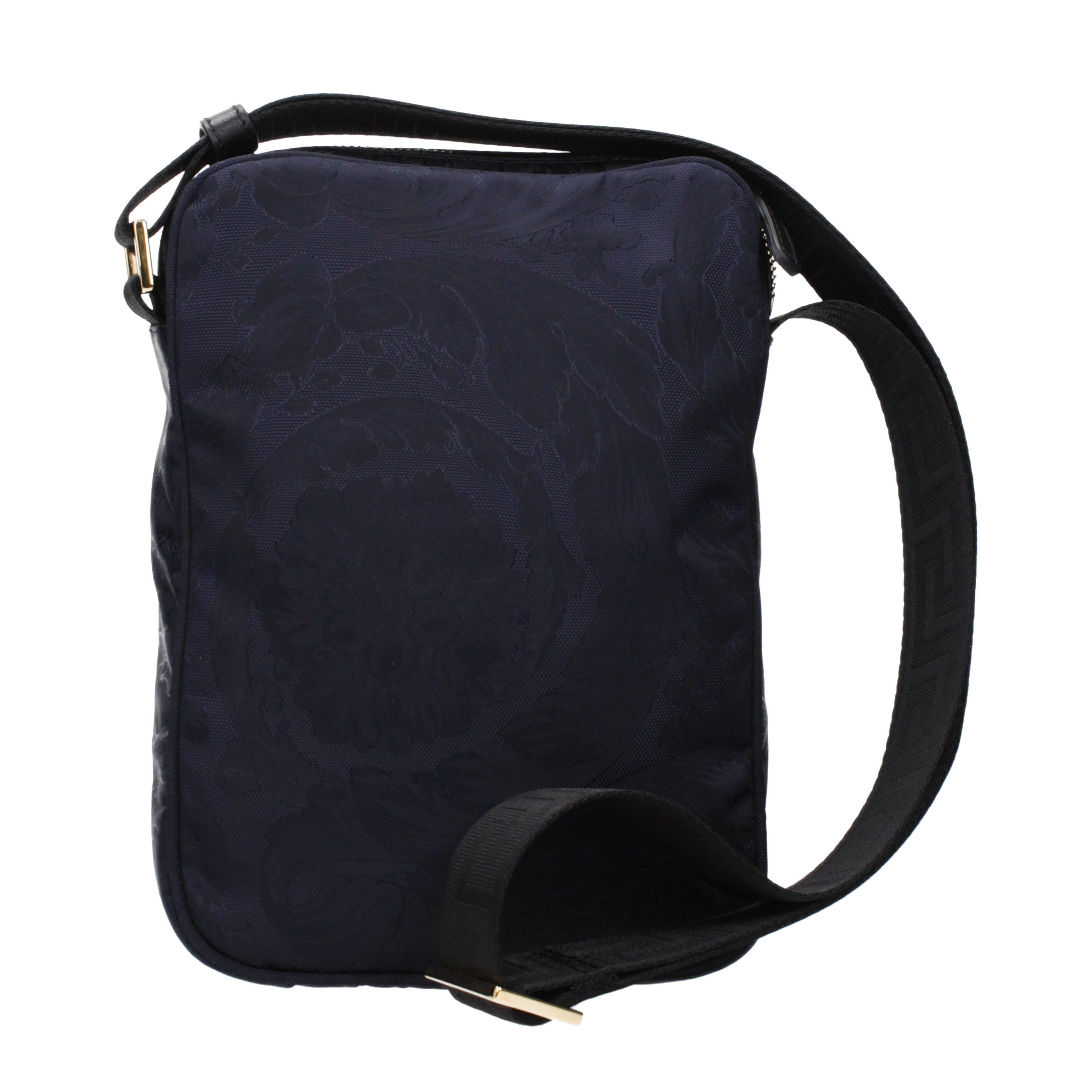 Versace Versace Crossbody Bags Men Fabric Blue/Blue Navy Size ONE SIZE - 3 Thumbnail