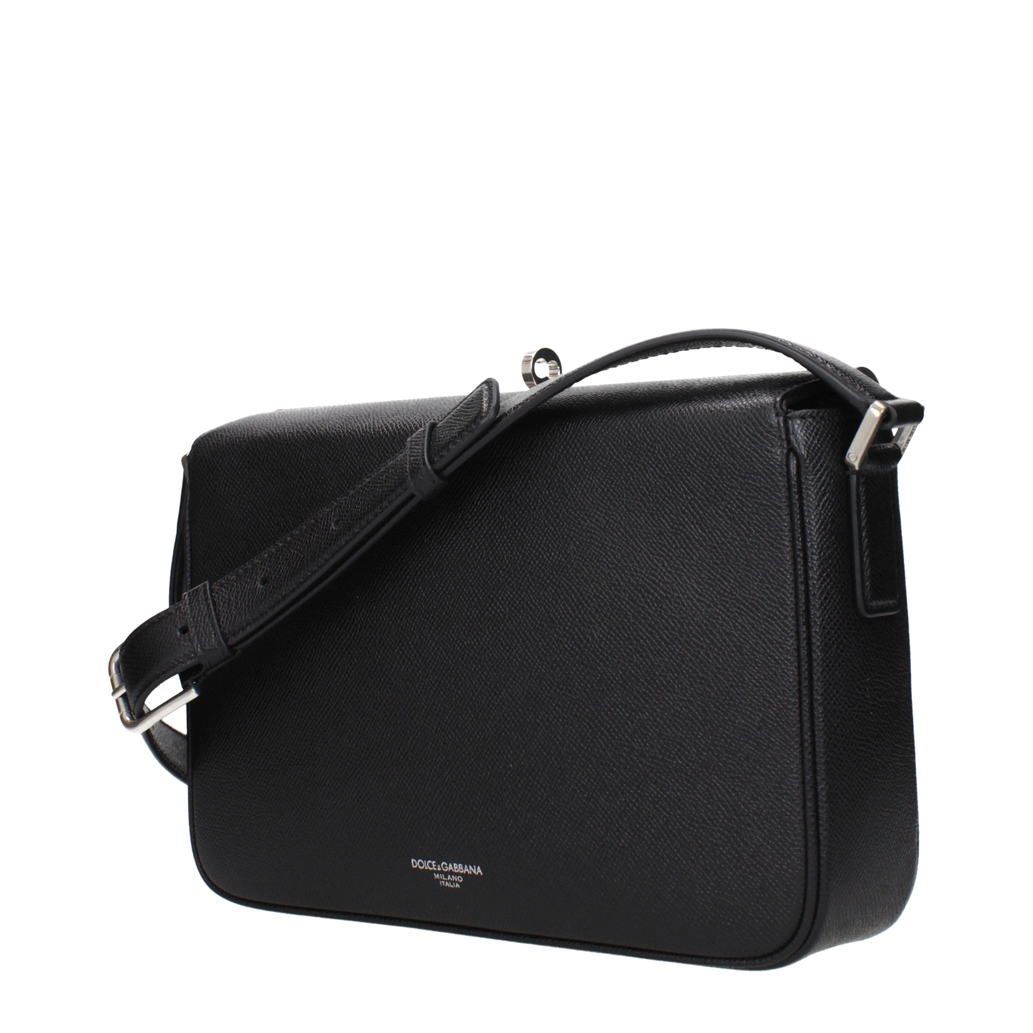 Dolce & Gabbana Dolce&Gabbana Crossbody Bags Men Leather Black Size ONE SIZE - 2 Thumbnail