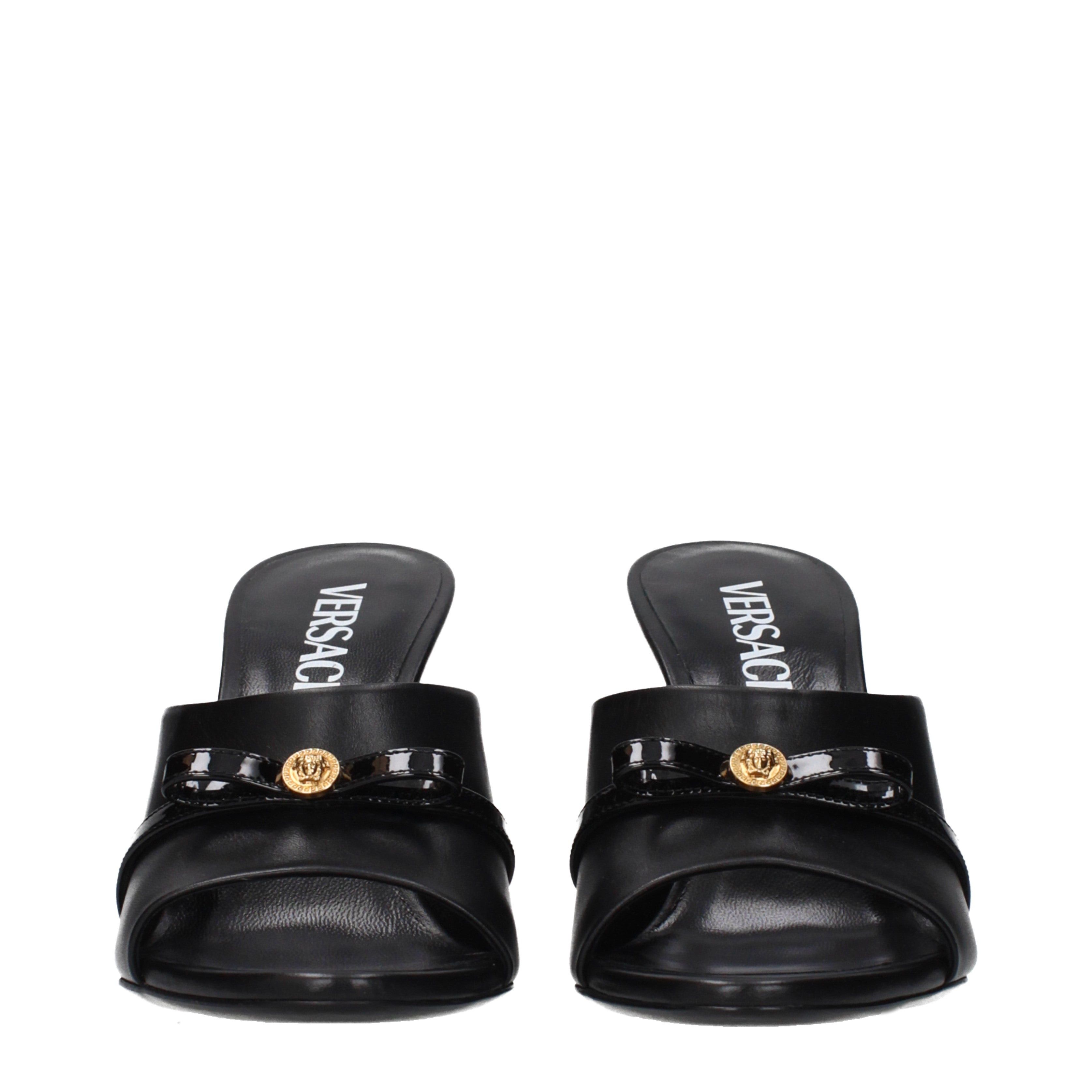 Versace Versace Wedges Women Leather Black Size US 6 / IT 36 - 3 Thumbnail