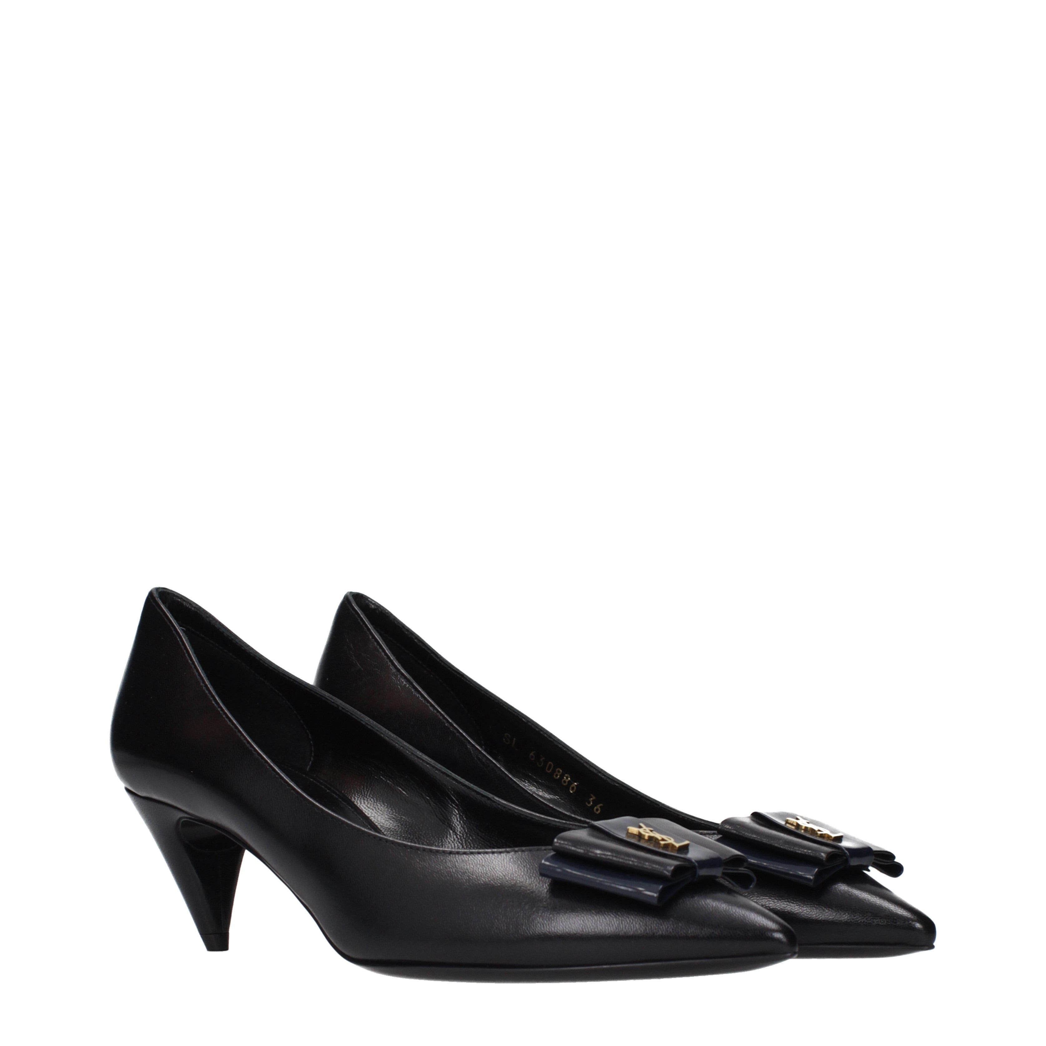 Saint Laurent Paris Saint Laurent Pumps Women Leather Black Size US 6 / IT 36 - 2 Thumbnail