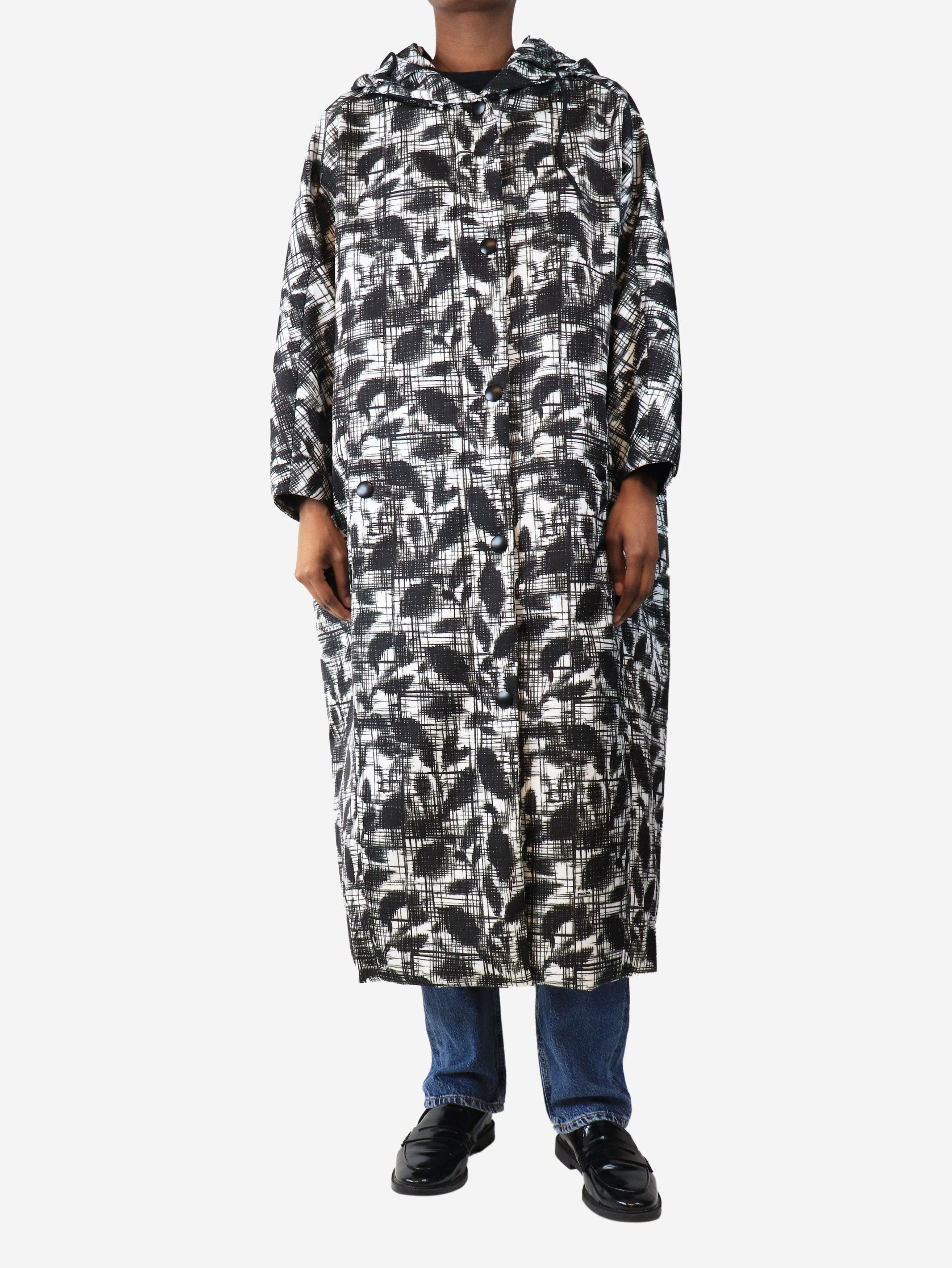 Prada Black and white Re-Nylon printed raincoat - UK 4 Size XS / US 0-2 / IT 36-38 - 2 Thumbnail