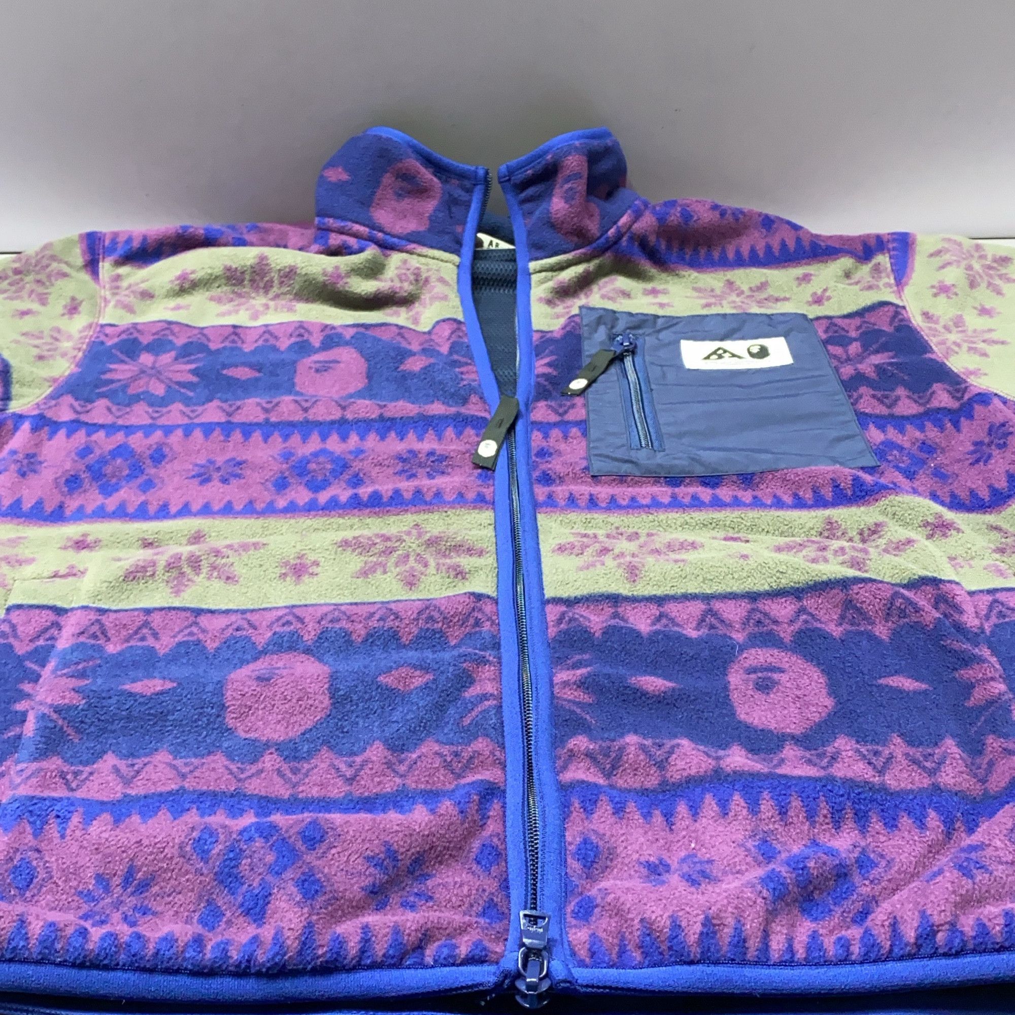 Bape A BATHING APE Snowflake Pattern Fleece Jacket Size M Size US M / EU 48-50 / 2 - 11 Thumbnail