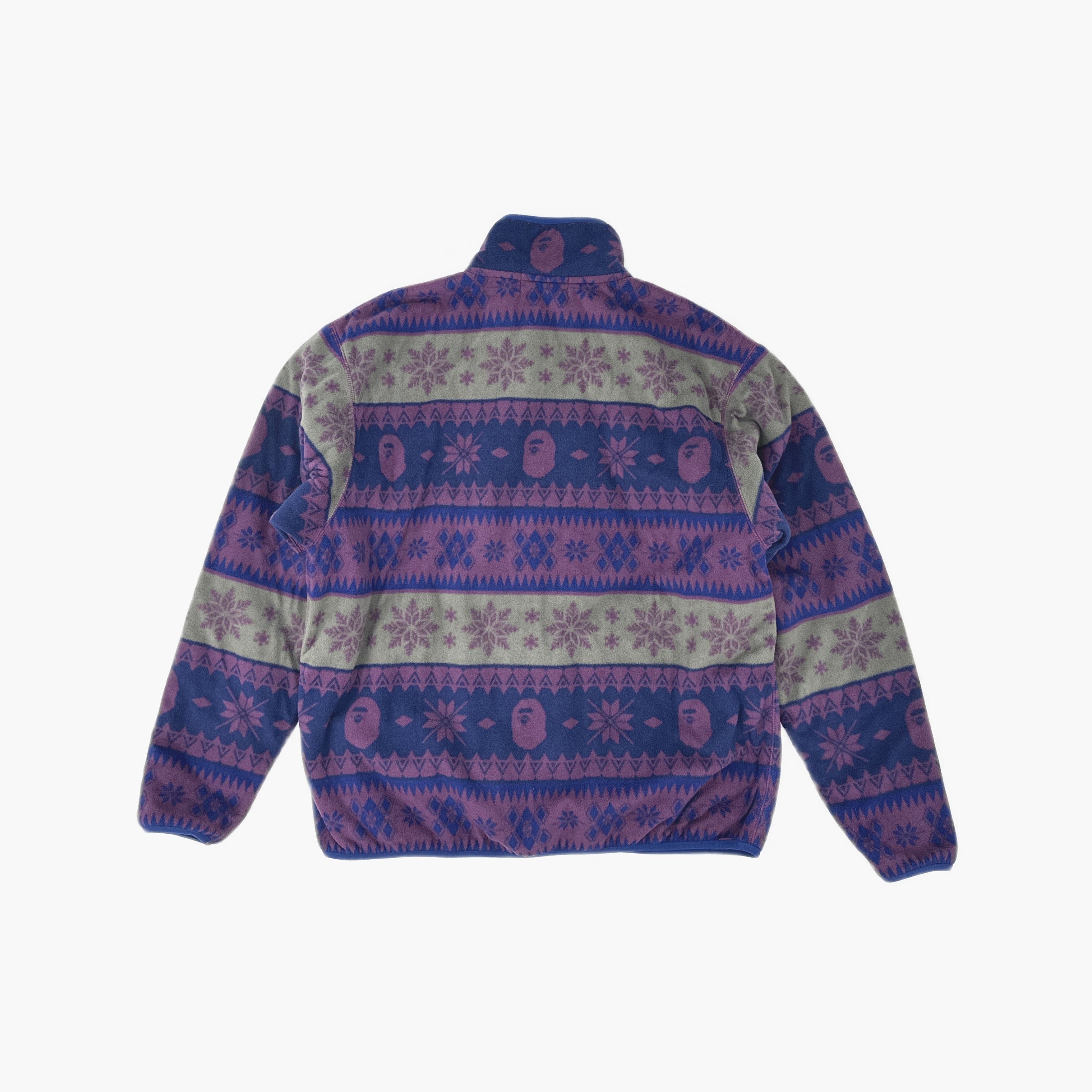 Bape A BATHING APE Snowflake Pattern Fleece Jacket Size M Size US M / EU 48-50 / 2 - 2 Thumbnail